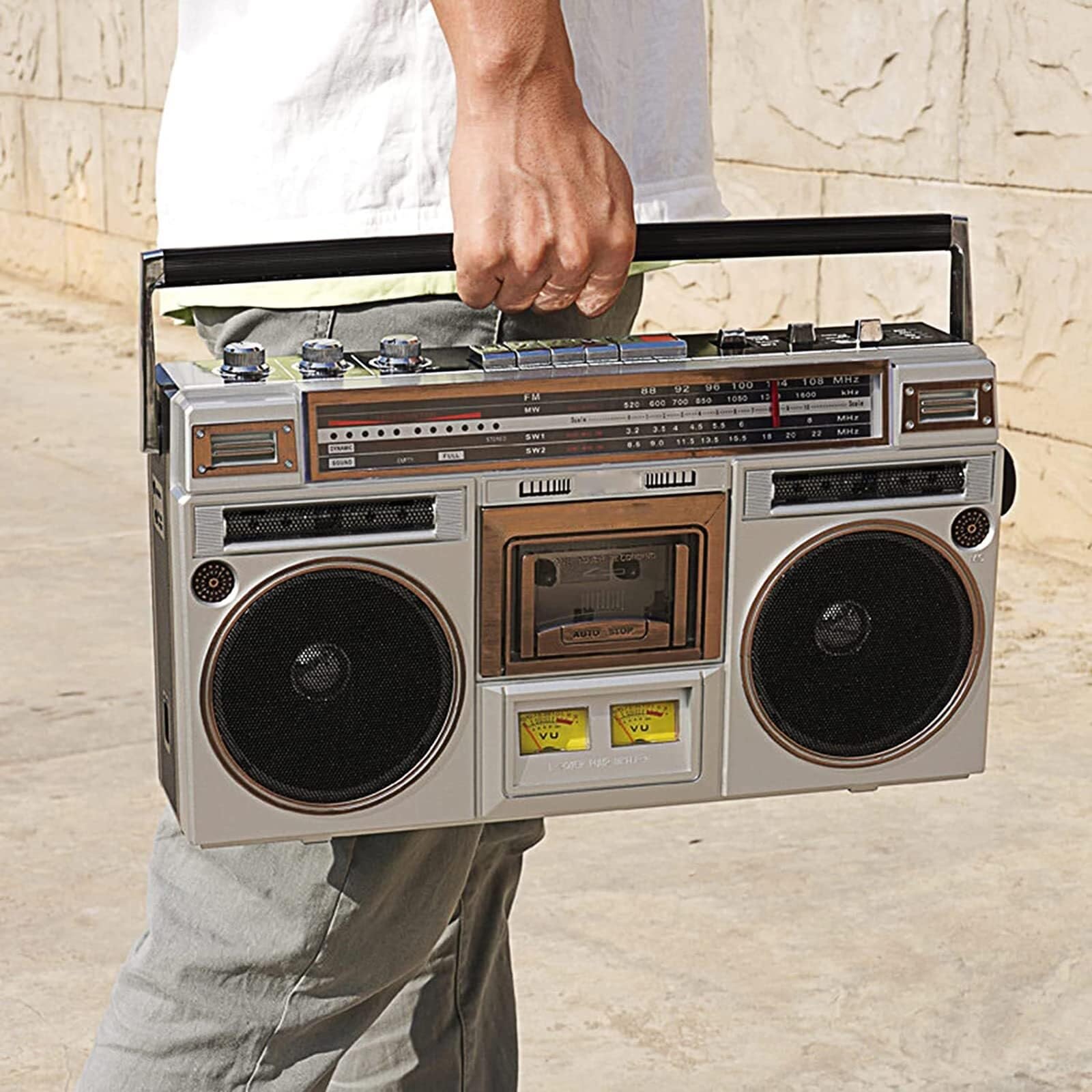 TAKUNE Portable AM/FM Radio with Cassette Player - Bluetooth Boombox with Built-in Stereo Speakers, Compatible with Smartphones & Tablets - Perfect for Home, Office, and Outdoor Use