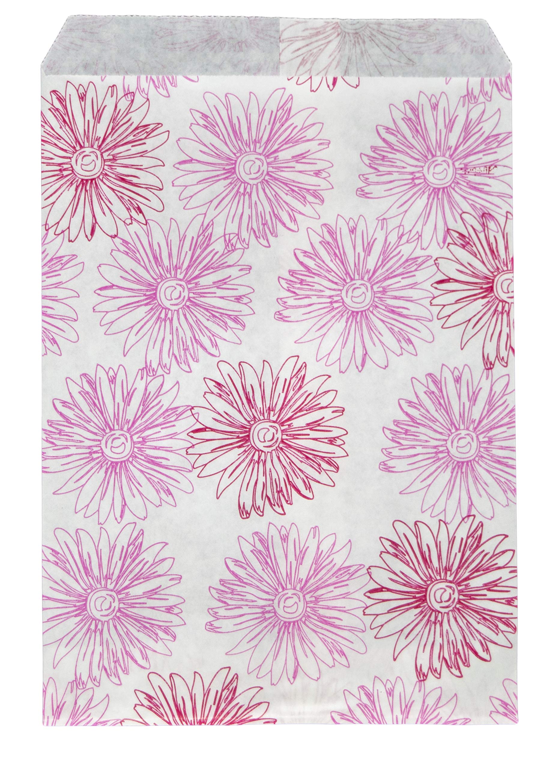 Novel Box® Floral Print Paper Gift Bags 5x7 Inches - 100 Count Bulk Pack with Custom Pouch | Perfect for Candy, Jewelry, Party Favors & Wedding Gift Packaging