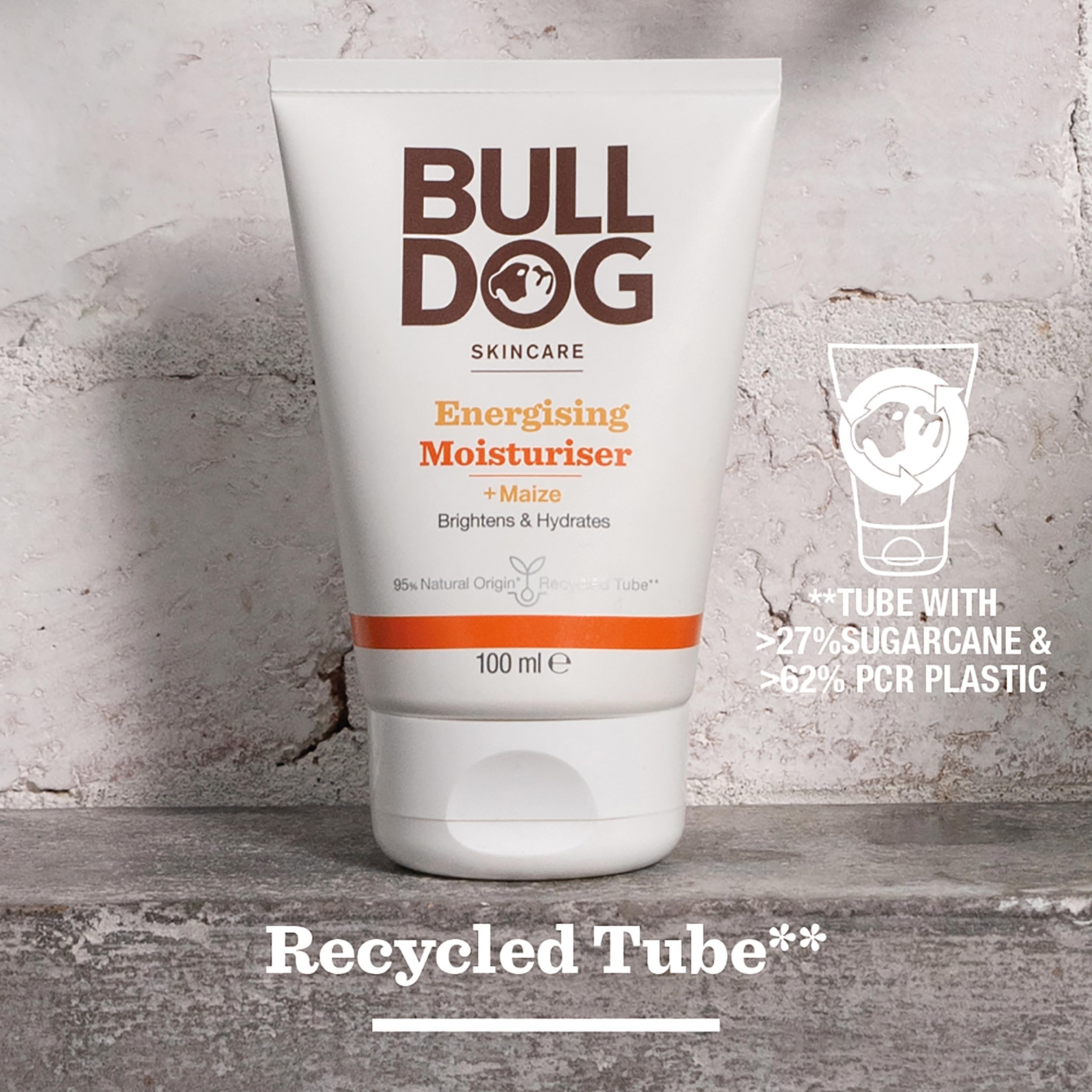 Bulldog Skincare Energising Moisturiser for Men - Brightens & Hydrates Skin | 100ml Face Cream for Dry Skin & Dull Complexion | Daily Hydration for Men's Skincare Routine