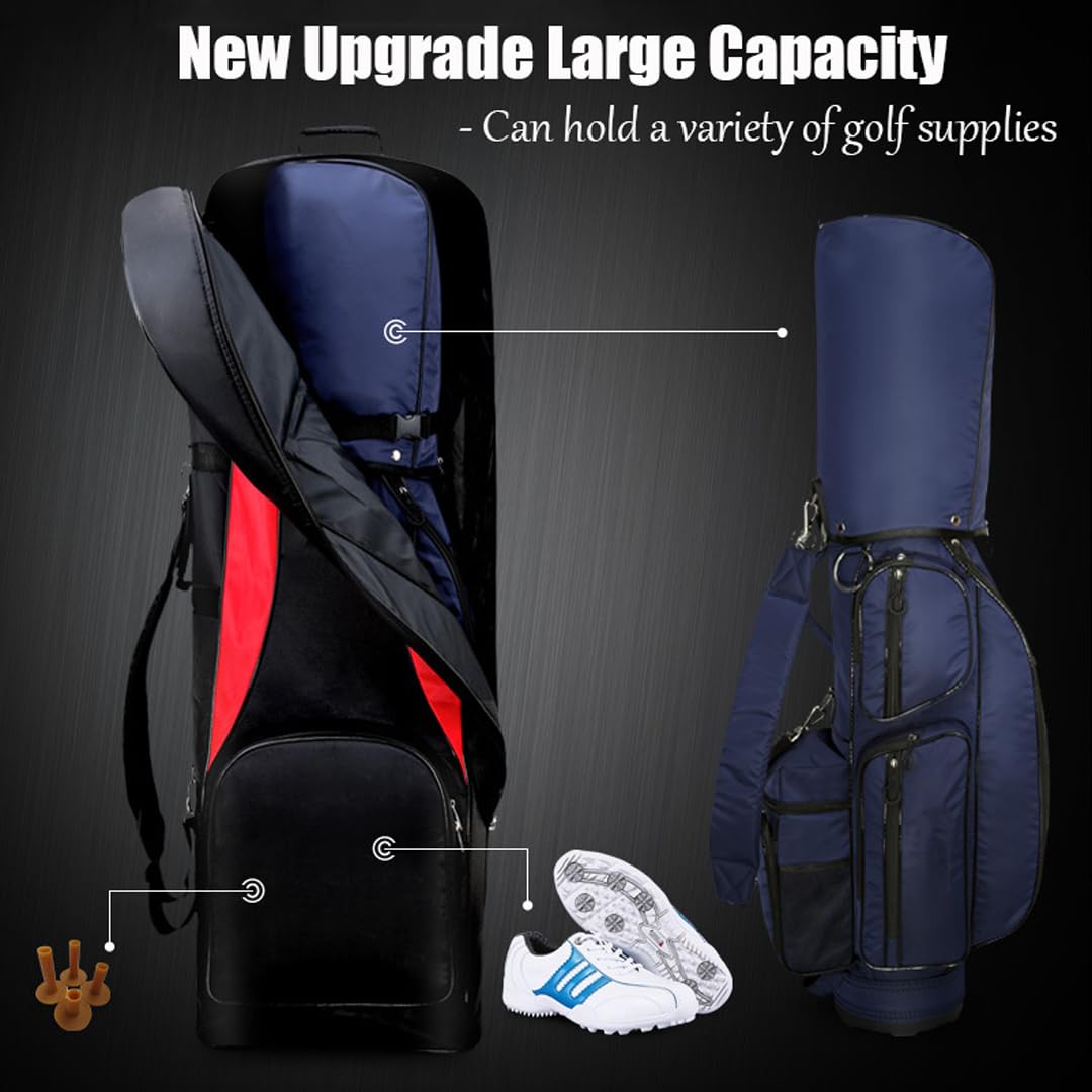 **Foldable Thick Golf Travel Bag with Wheels & Handle - Large Capacity Airline Approved Golf Club Cover for Easy Transport (Perfect for Air Travel & Golf Trips)**
