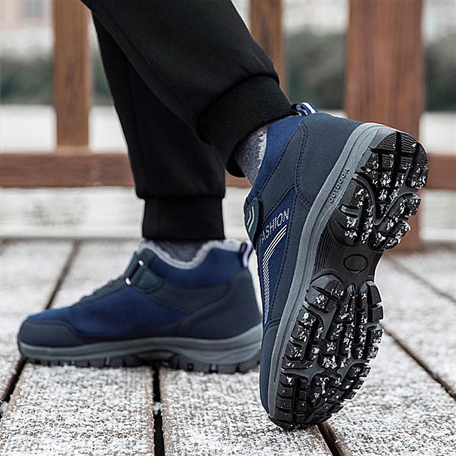 **Men's Waterproof Hiking Boots - Non-Slip Winter Snow Boots with Warm Plush Lining for Outdoor Trekking & Barefoot Comfort - Ideal for Camping, Snow Hiking & Cold Weather Walking**