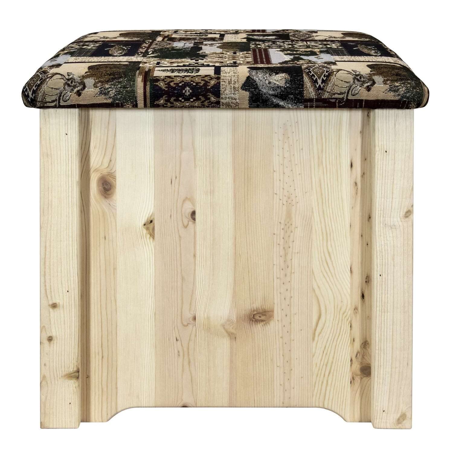 Montana Woodworks Homestead Collection Upholstered Storage Ottoman - Unfinished DIY Furniture for Living Room, Bedroom & Home Decor
