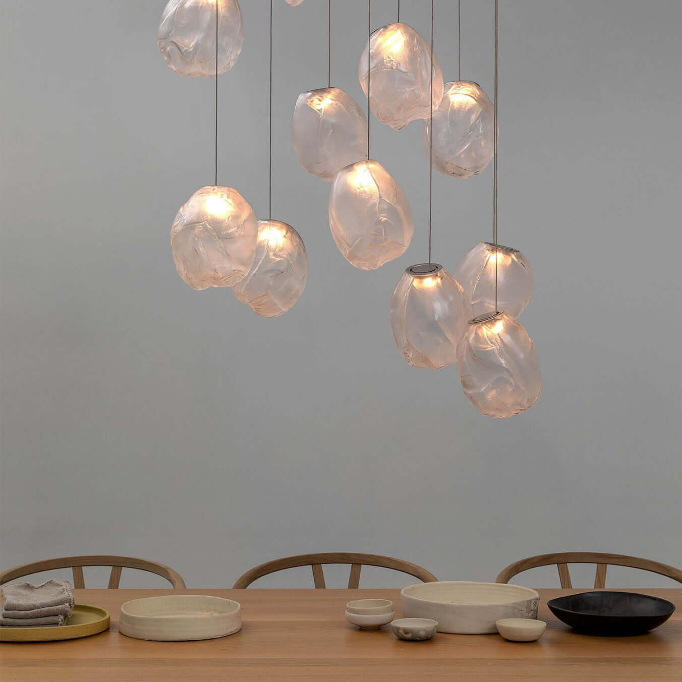Stylish Blowing Liquid Glass Pendant Light - Modern Handcrafted Glass Chandelier for Dining Room, Kitchen Island & Bedroom Decor