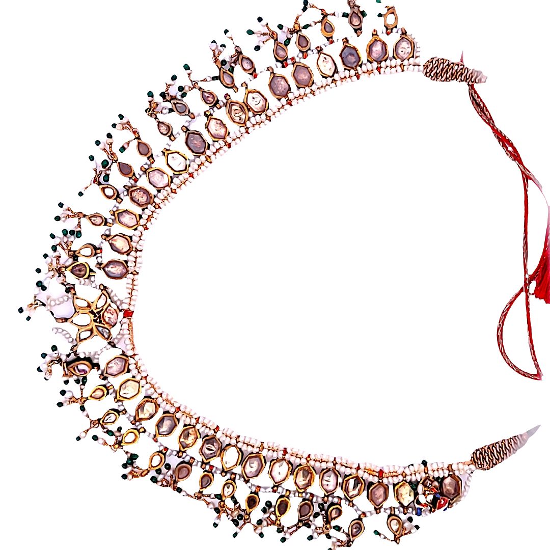 Antique 43.80 Grams Indian 18K Yellow Gold Choker Necklace for Women - Elegant Bridal Jewelry, Wedding Gift & Special Occasion Accessory