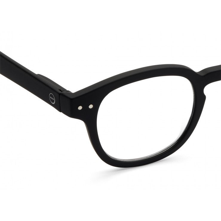 #C Reading Glasses for Men & Women - Anti-Blue Light Computer Glasses with Spring Hinges (Black) - Perfect for Reading, Office Work & Screen Time