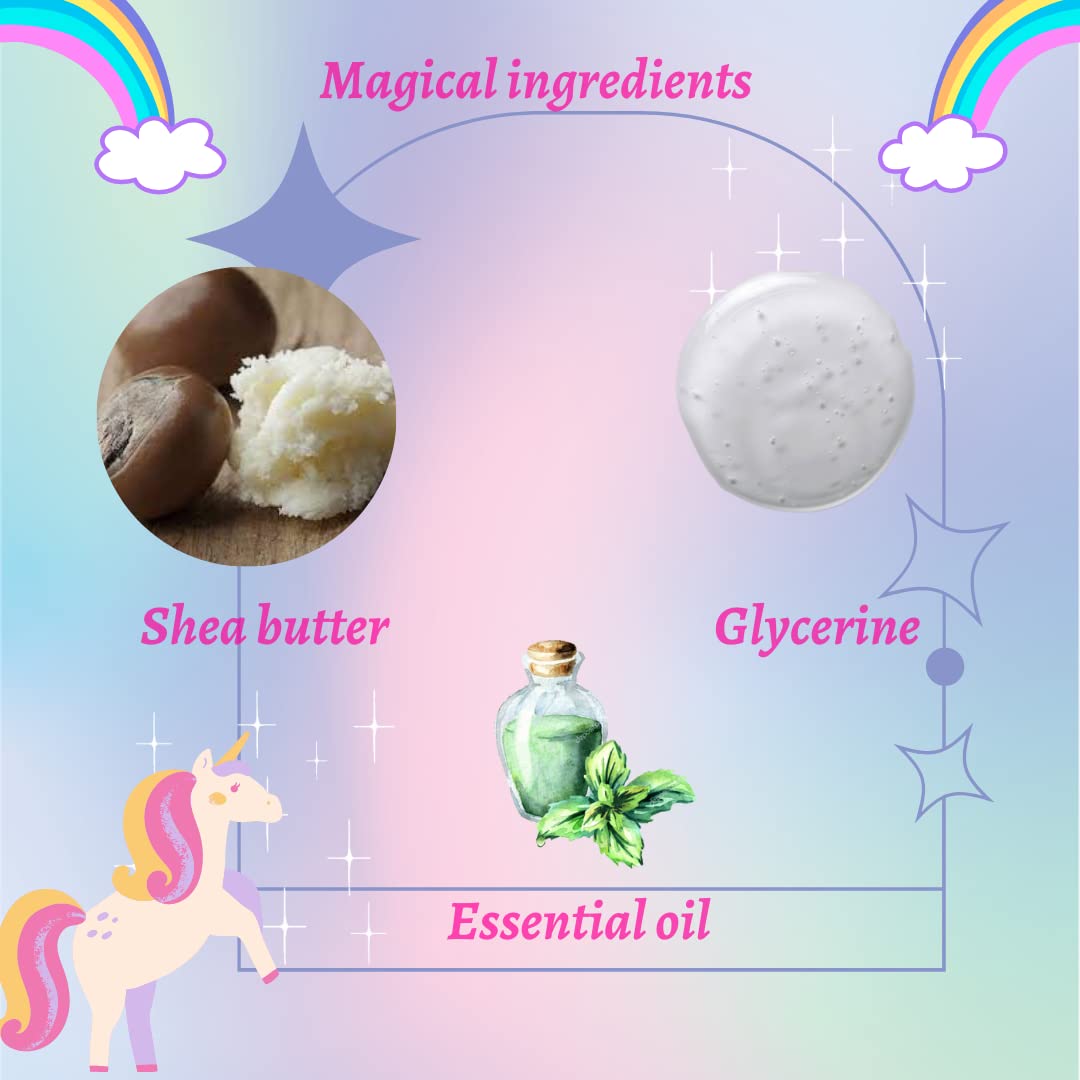 Astrid Unicorn Handmade Soap - Shea Butter & Glycerine for Kids & Adults | Paraben & Sulphate Free | Gentle Moisturizing Bath & Gift for Fantasy Lovers