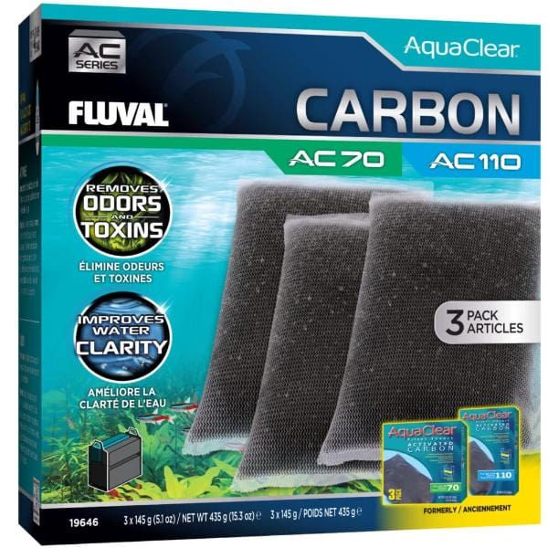 Fluval AC Series Carbon Power Filter Insert - Premium Aquarium Water Filter for Freshwater & Saltwater Tanks - Ideal for Fish Tanks, Turtle Habitats & Aquatic Pets