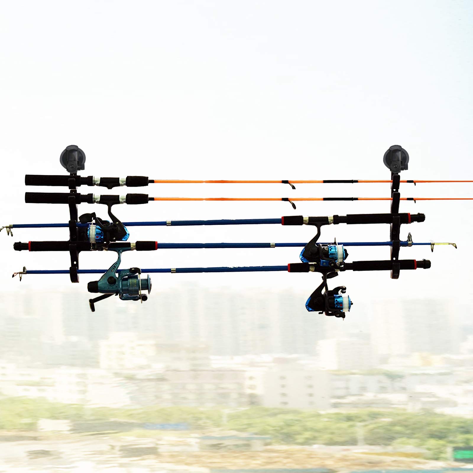 Heavy-Duty Suction Cup Fishing Rod Holder for Car, Truck, SUV - Secure Pole Storage (1 Pair) - Perfect for Road Trips, Beach Fishing & Boat Angling