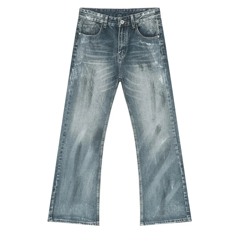 Vintage American Style Men's Denim Jeans - Boot Cut, Loose Fit, Straight Leg Casual Pants for Summer | Perfect for Everyday Wear, Outdoor Activities & Street Fashion