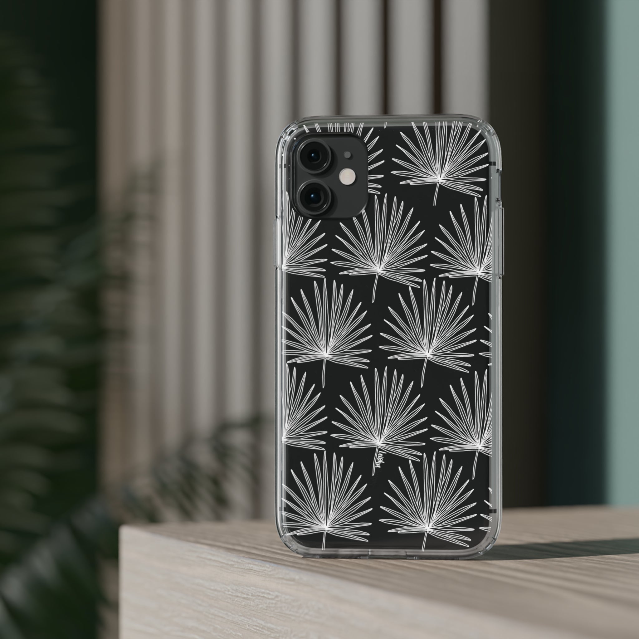 FAN PALM Clear Phone Case - Slim Protective Cover for iPhone 15/14/13/12/11 Pro Max XR XS - Durable Scratch-Resistant TPU Case - Perfect for Daily Use, Travel & Outdoor Activities
