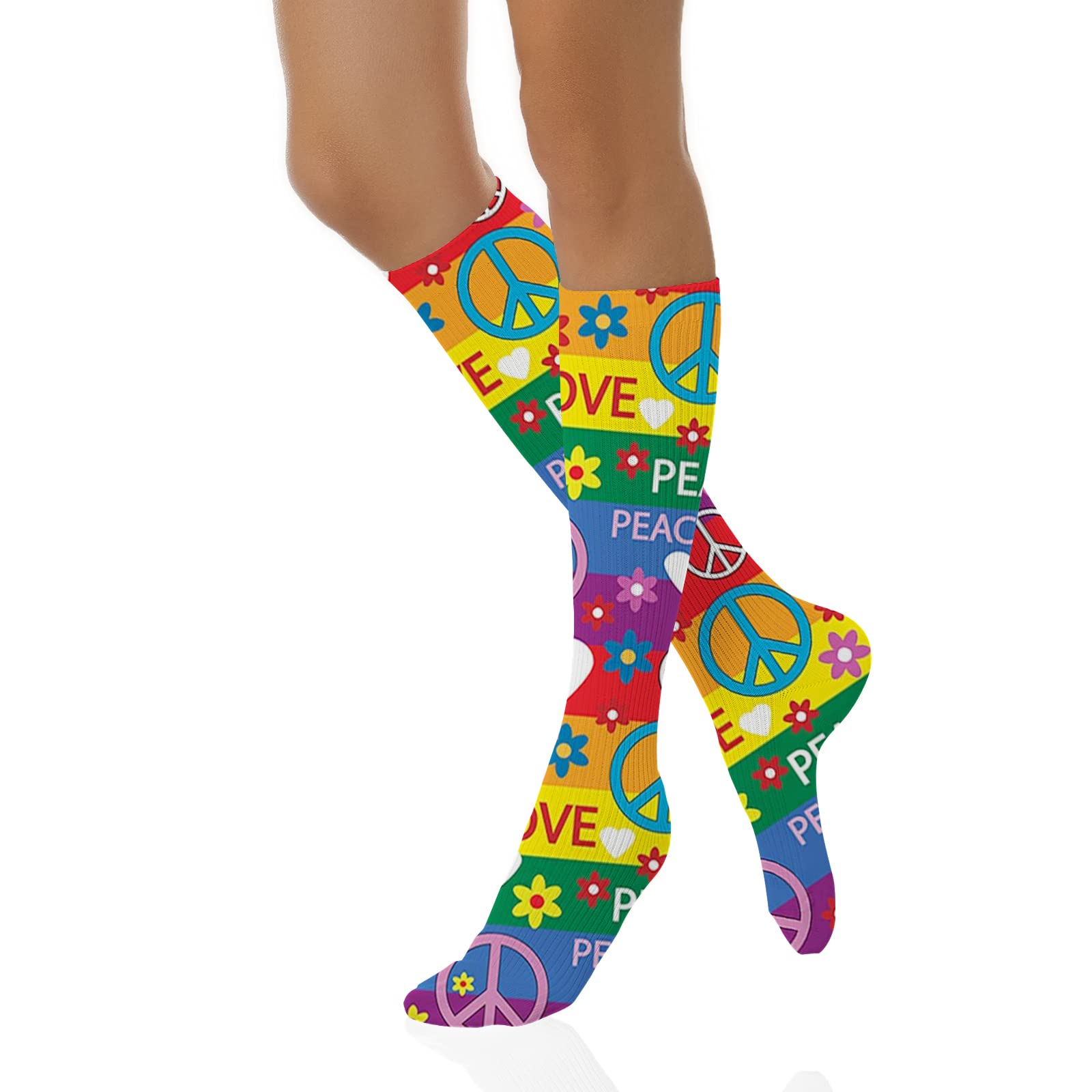 Feprena Colorful Cushioned Athletic Socks for Men & Women - Breathable Performance Running Crew Socks with Funky Designs - Perfect for Sports, Gym Workouts & Everyday Comfort