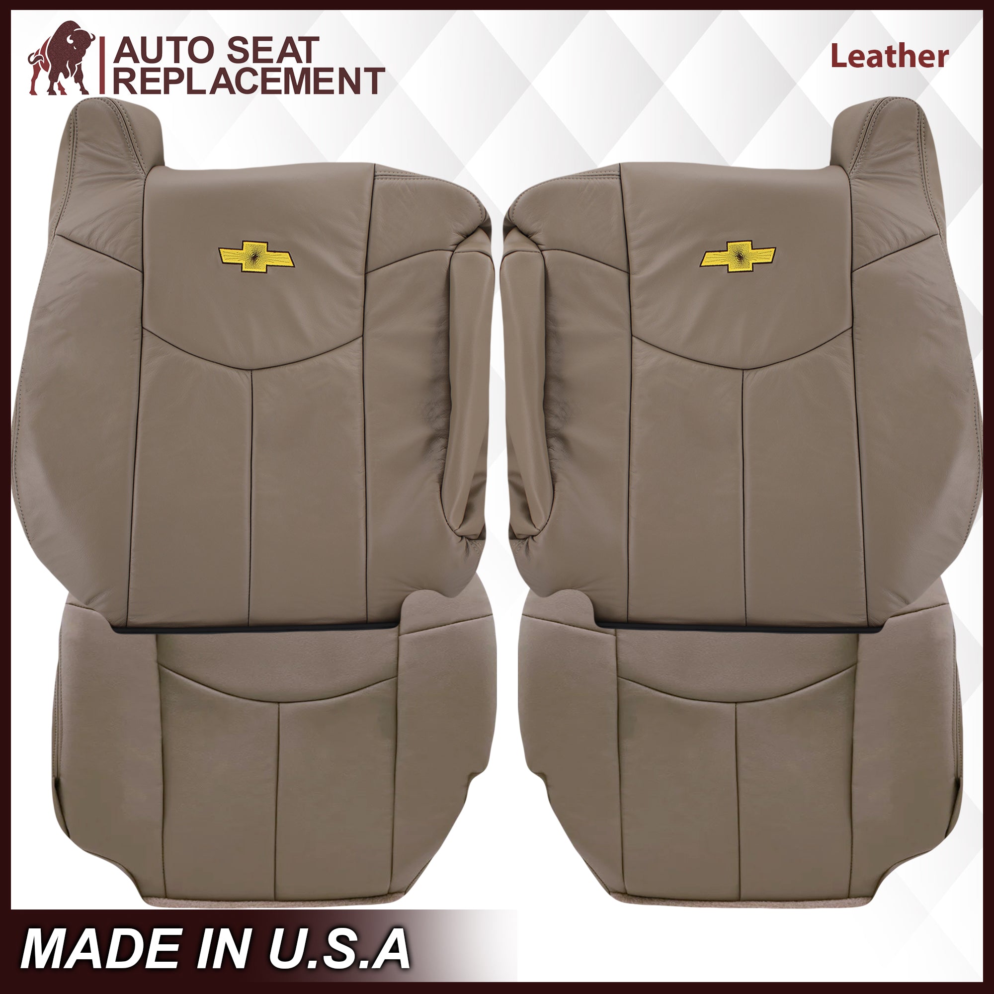2002 Chevy Avalanche Seat Covers - Medium Neutral Tan - Custom Fit & Durable Neoprene Material - Perfect for Road Trips & Outdoor Adventures