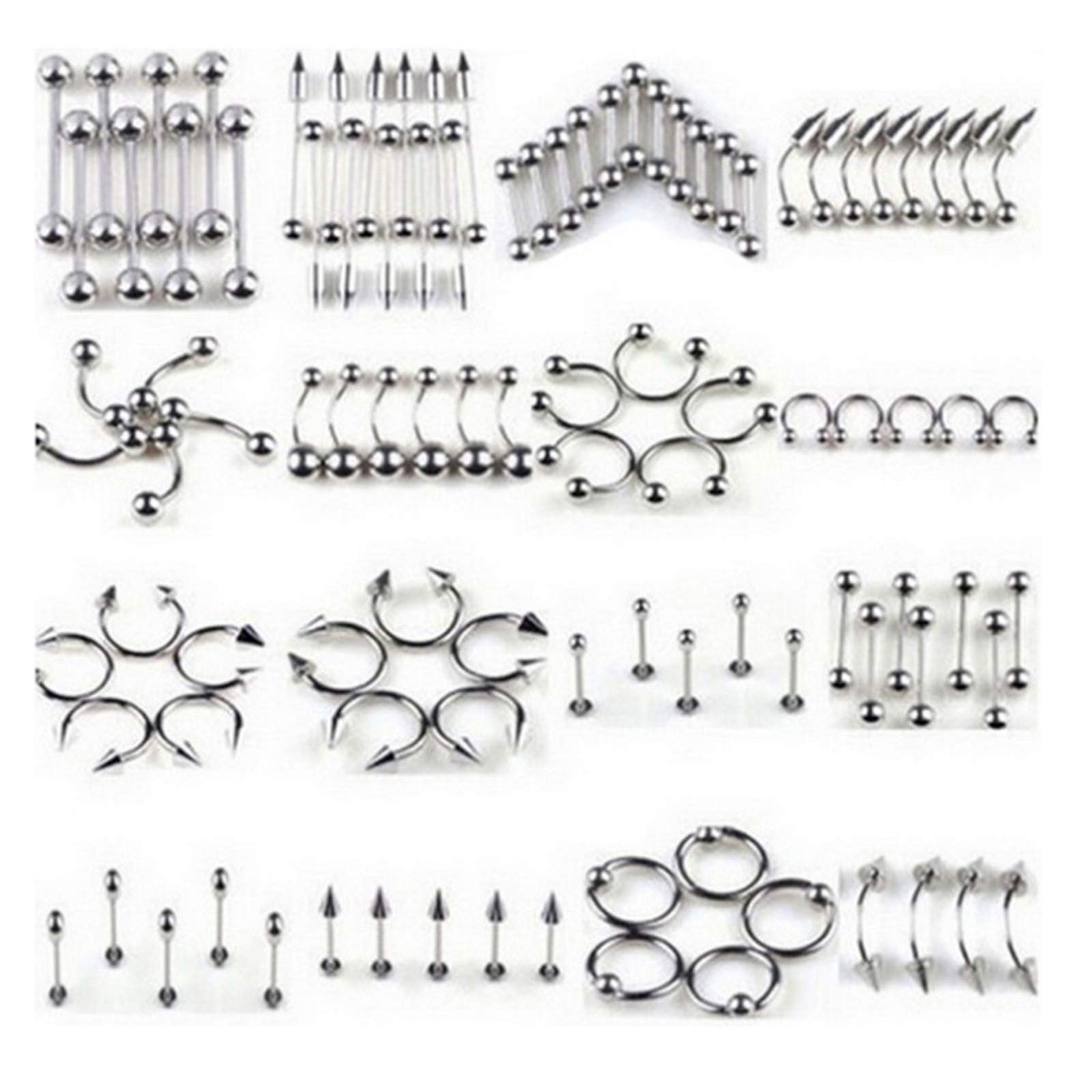 85Pcs Stainless Steel Body Jewelry Piercing Kit - Nose, Lip, Tongue, Eyebrow, Tragus & Belly Rings - Hypoallergenic Body Piercing Jewelry Set for Men & Women - Perfect for Parties, Gifts & Self-Expression