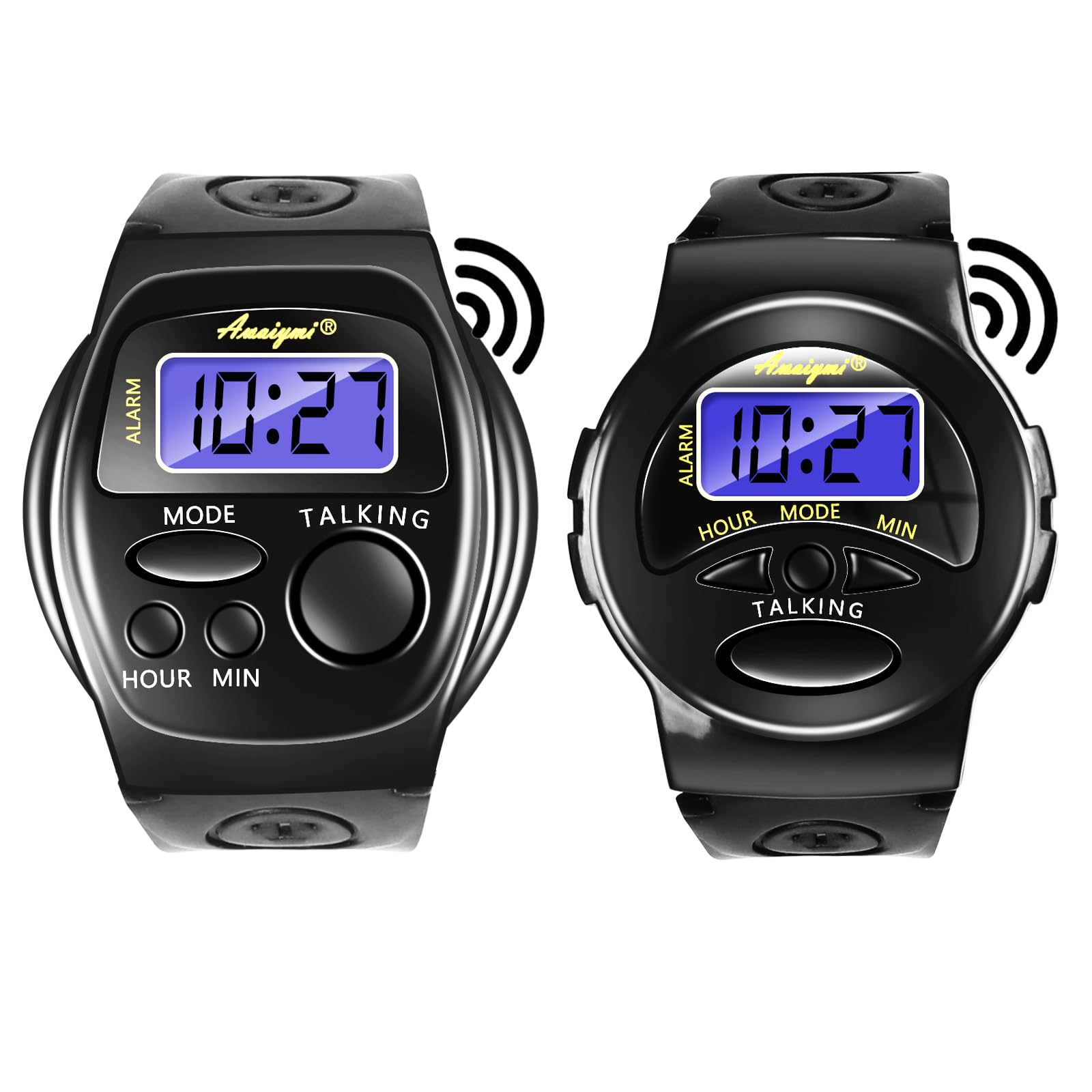 2 Pack English Talking Watches for The Blind & Visually Impaired - Clear Female Voice, Easy to Use for Seniors & Elderly - Best Gift for Visually Challenged (Daily Use, Time Management, Independent Living)