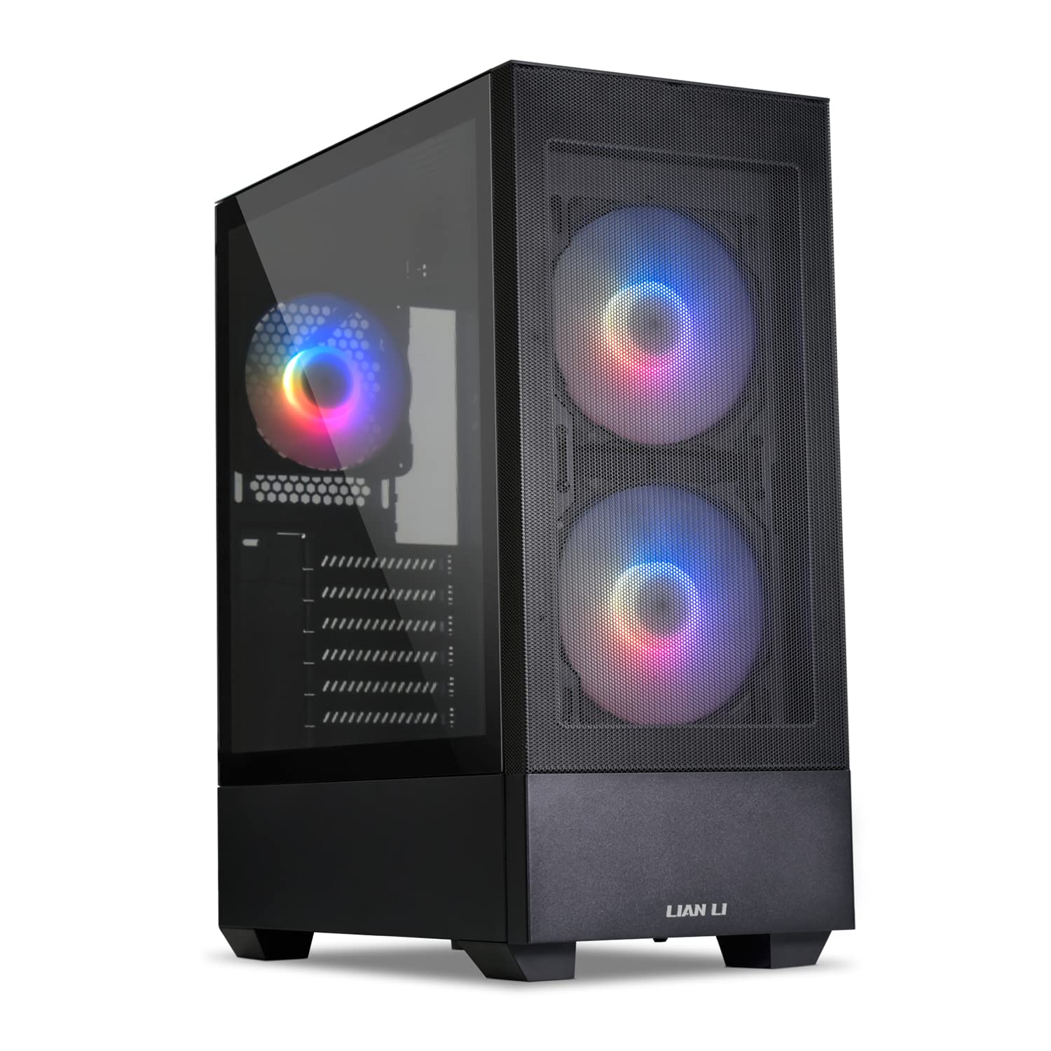 LIAN LI LANCOOL 205 MESH C Black ATX Mid-Tower PC Case - High Airflow Mesh Front Panel, 3 Pre-Installed ARGB PWM Fans, USB Type-C, Tempered Glass Side Panel - Perfect for Gaming PC Builds & High-Performance Workstations