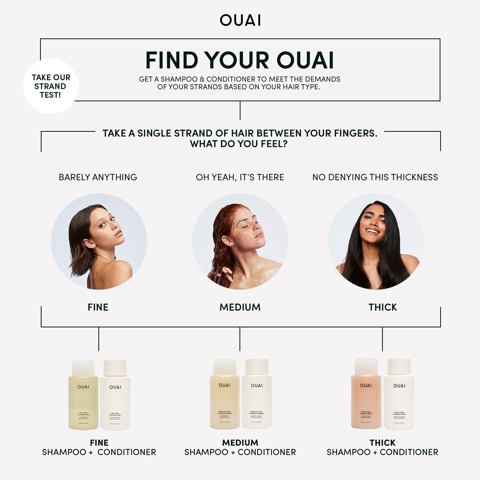 OUAI Fine Hair Shampoo, Conditioner & Hair Mask Set - Volumizing, Strengthening & Repairing for Thin Hair - 3 Piece Hair Care Kit (10oz Shampoo, 10oz Conditioner, 8oz Treatment) - Perfect for Daily Use & Salon-Quality Results at Home