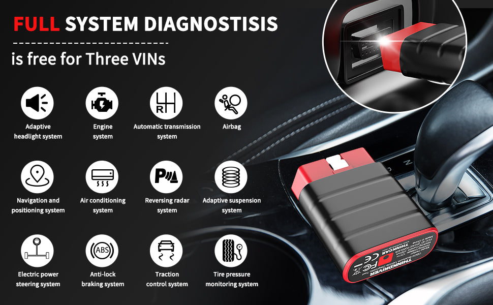THINKDRIVER Bluetooth OBD2 Scanner - Wireless Car Diagnostic Tool for Engine Fault Code Reader & Check Engine Light Reset | Compatible with Android & iOS | Perfect for DIY Car Repairs & Maintenance