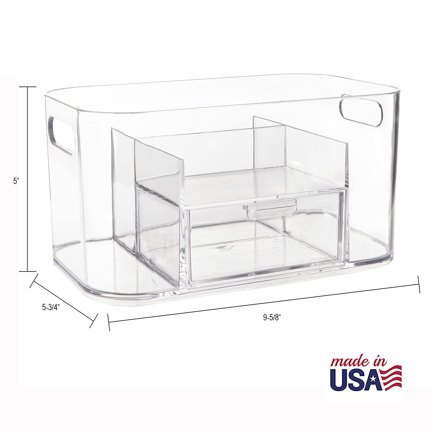 STORi Bliss Clear Makeup Organizer for Countertop - 3-Tier Cosmetic Storage with Brush Holder & Nail Polish Organizer | Bathroom Vanity Organizer | Made in USA | Perfect for Makeup Lovers & Beauty Professionals