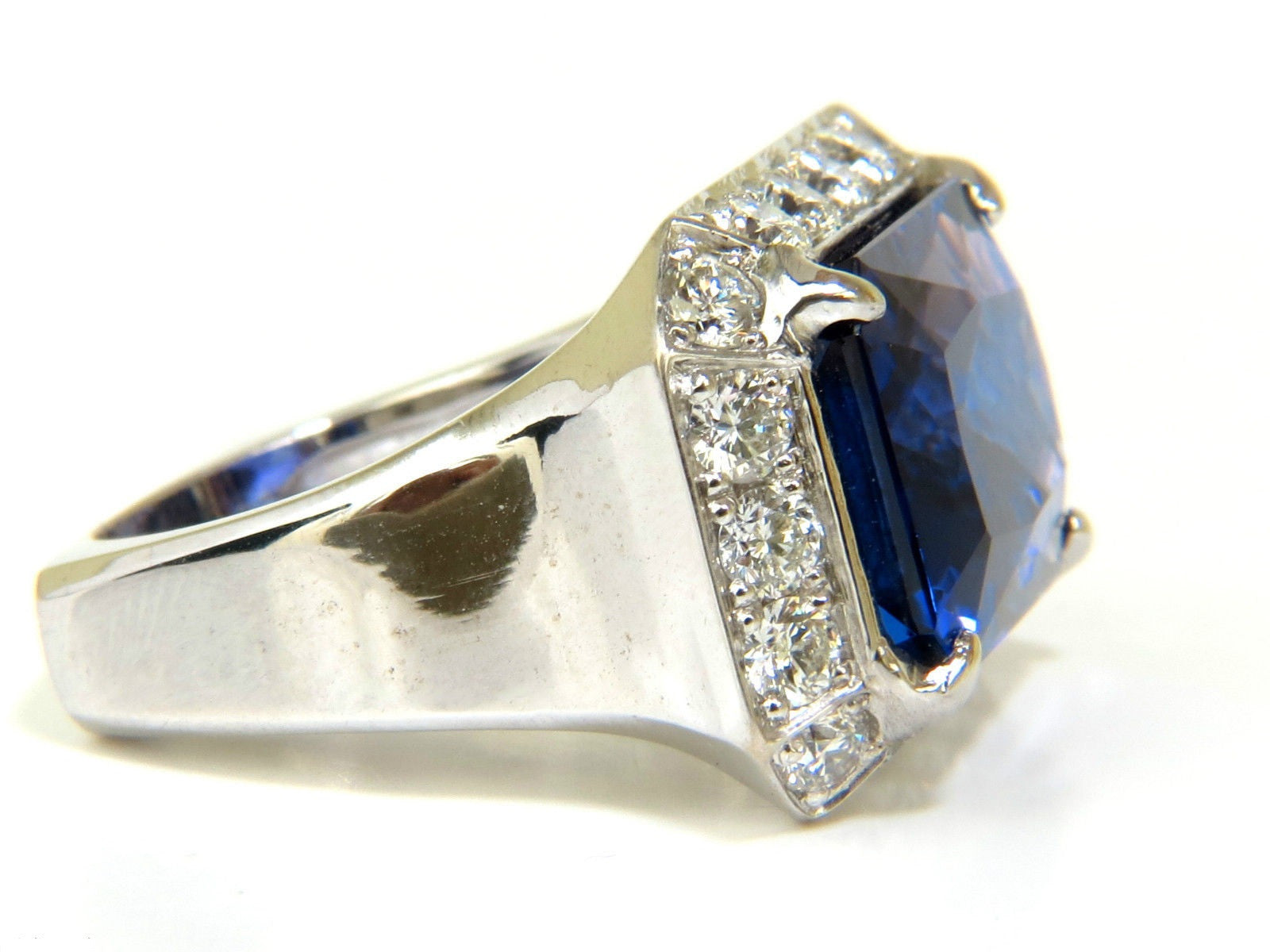 15.06CT GIA Certified Natural Tanzanite Diamond Ring in 18K Gold - A+ D Block Color | Luxury Engagement, Anniversary & Special Occasion Jewelry Gift