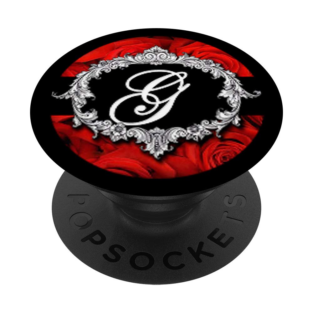 Rose Monogram PopSocket - Letter G PopGrip with Swappable Base for Phones & Tablets | Perfect for Personalizing Devices, Gift Giving & Everyday Use