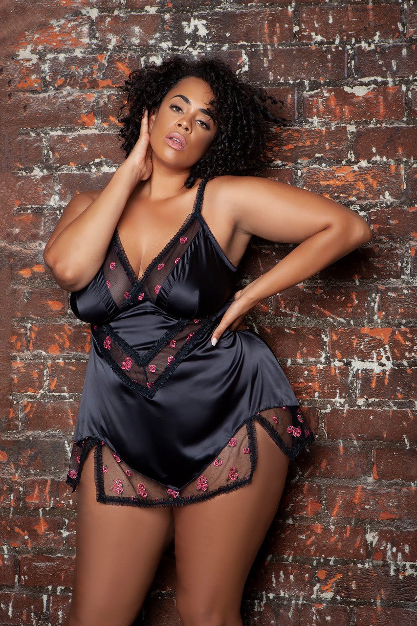 BeWicked Women's Sexy Lace Babydoll Nightie - Black Lingerie for Valentine's Day & Romantic Nights (Style 2246P) | Perfect for Bridal Shower, Honeymoon & Special Occasions