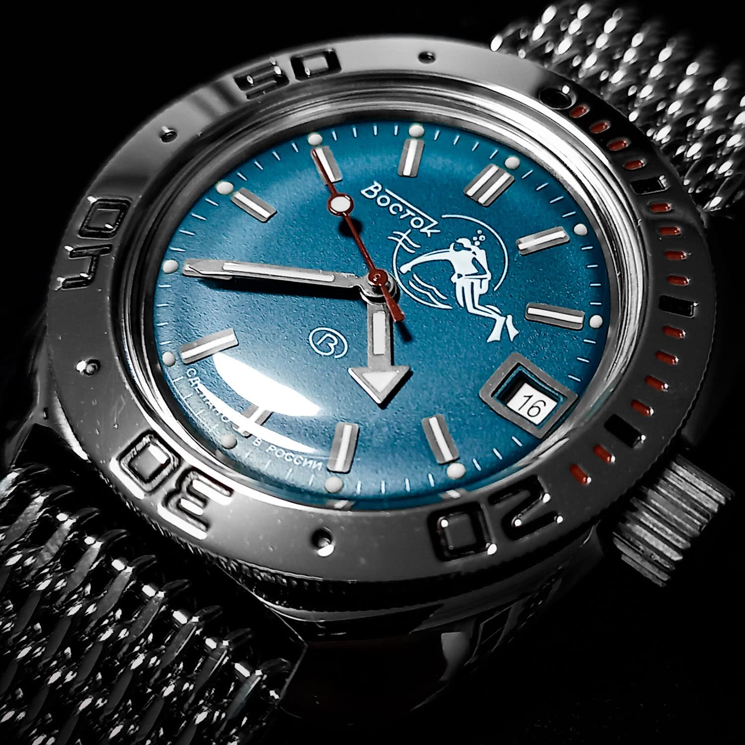 VOSTOK Amphibian Automatic Diver Watch 200m WR for Men - Business, Casual & Scuba Diving