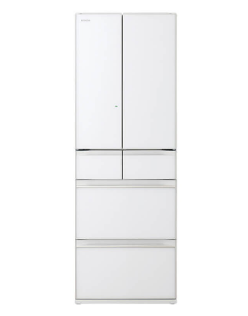 Hitachi R-HV490RS XW 379L Multi-Door Refrigerator - Large Capacity Smart Fridge for Modern Kitchen, Energy Efficient & Spacious Design for Family Use