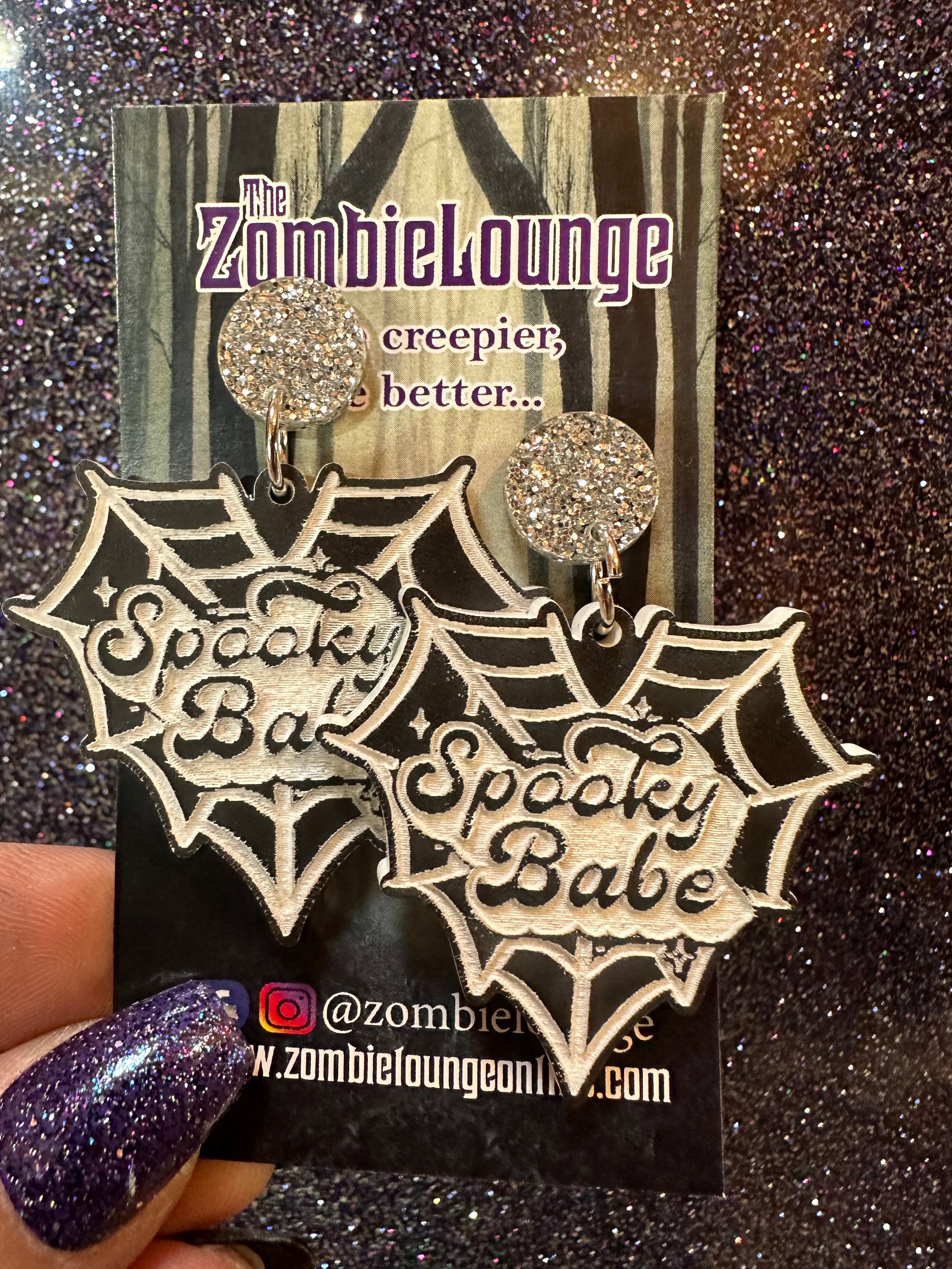 Spooky Babe Web Earrings - Gothic Halloween Jewelry for Women, Unique Spider Web Dangle Earrings - Perfect for Halloween Costumes, Cosplay, and Gothic Fashion Accessories