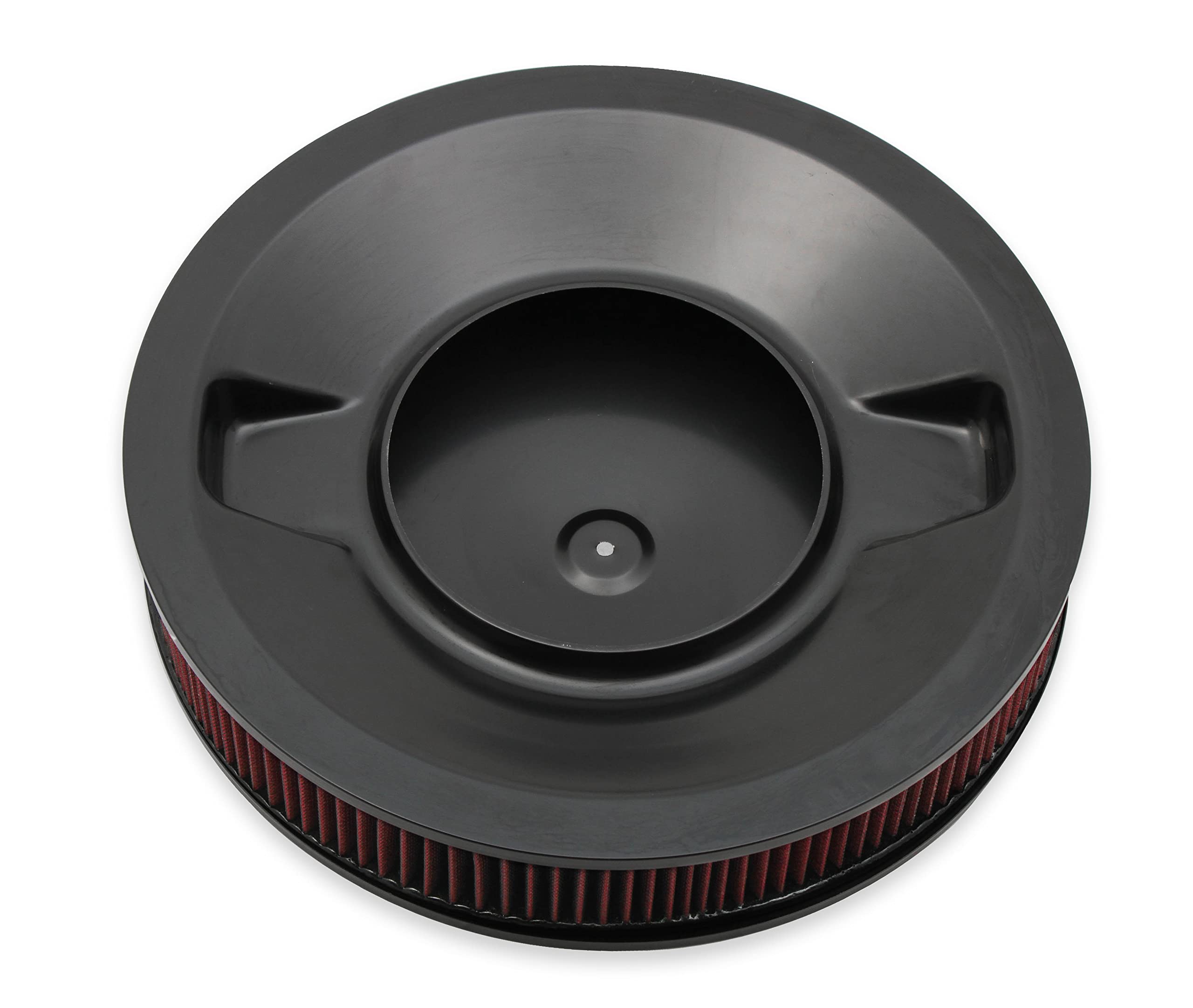 Holley 120-4630 4500 CFM Drop Base Air Cleaner with 3 Inch Red Washable Gauze Filter - High Performance Air Intake System for Muscle Cars, Hot Rods & Street Machines