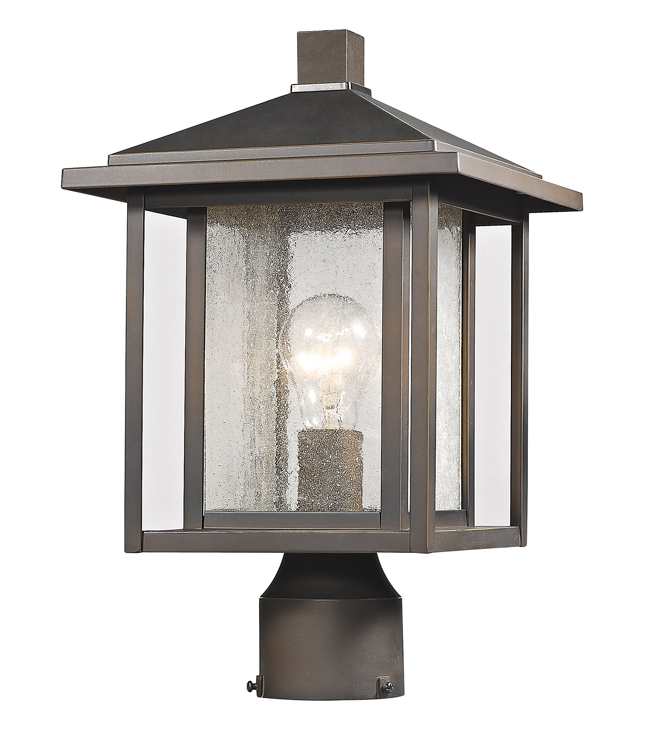 Z-Lite 554PHM-ORB 1-Light Outdoor Wall Sconce in Oil Rubbed Bronze - Weatherproof Exterior Lighting for Porch, Patio, and Entryway