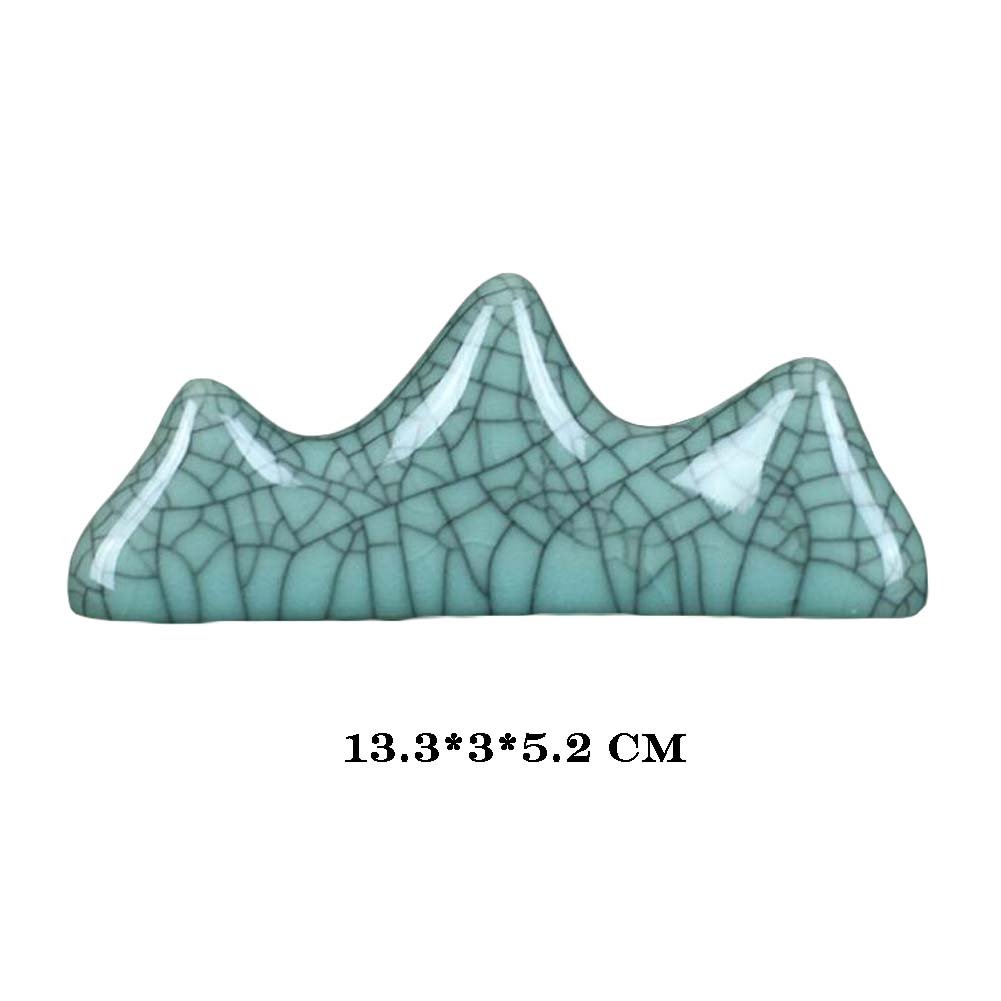 Premium Ceramic Chinese Calligraphy Brush Holder - Elegant Celadon Glaze Brush Stand for Ink Painting & Writing - Perfect for Home Office, Art Studio & Zen Decor