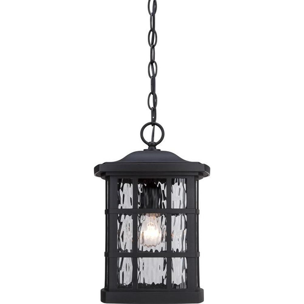 100W Large Outdoor Hanging Lantern - Mystic Black Finish Transitional Style for Porch, Patio & Garden Lighting - 71-Bel-1753460