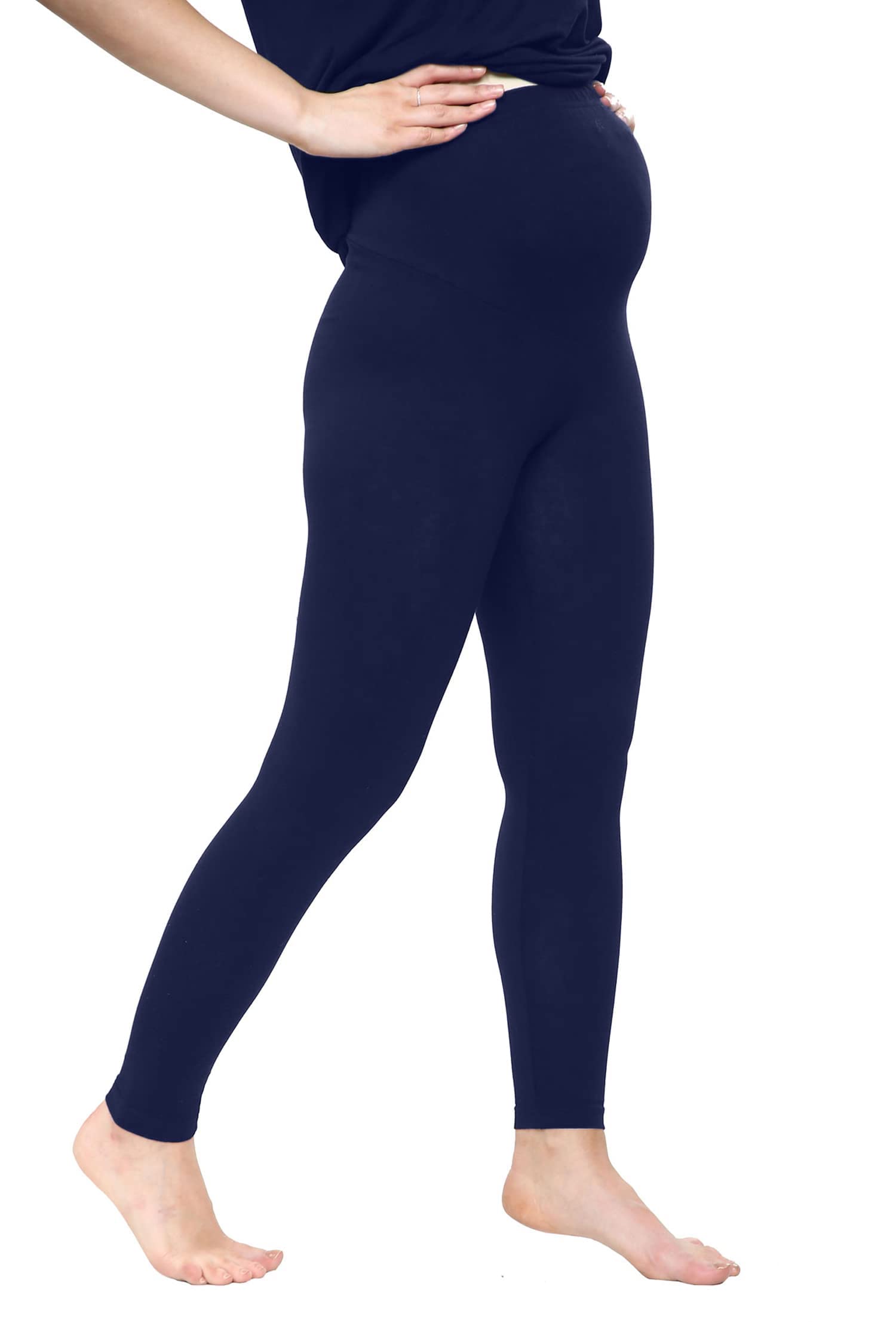 The Fancy Dress® Women's Maternity Leggings - Over Bump Pregnancy Yoga Pants with Elastic Waistband | Buttery Soft & Super Stretchy Ankle-Length Leggings | Plus Size UK 8-22 | Perfect for Yoga, Workouts & Everyday Comfort During Pregnancy