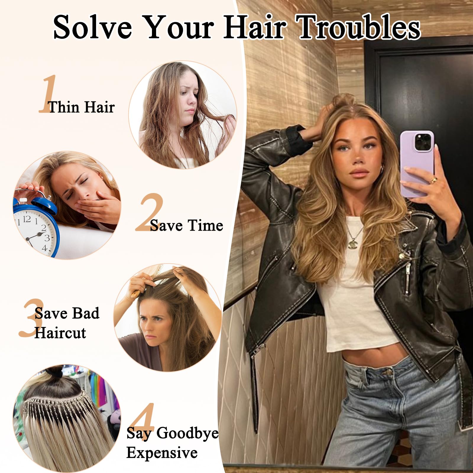 4PCS Clip-In Hair Extensions for Women – 20 Inch Thick Long Straight Layered Invisible Lace Weft – Perfect for Volume, Length & Styling – Great for Parties, Weddings & Daily Wear