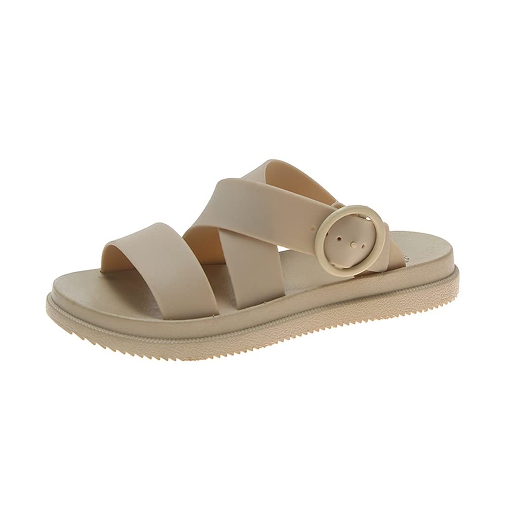 **CSTZZ Women's Summer Slippers - Comfortable Leather Flip Flops with Buckle for Beach, Pool & Casual Wear (Color: B, Size: 36)**    **Perfect for:** Beach vacations, poolside lounging, home relaxation, and everyday casual outings.