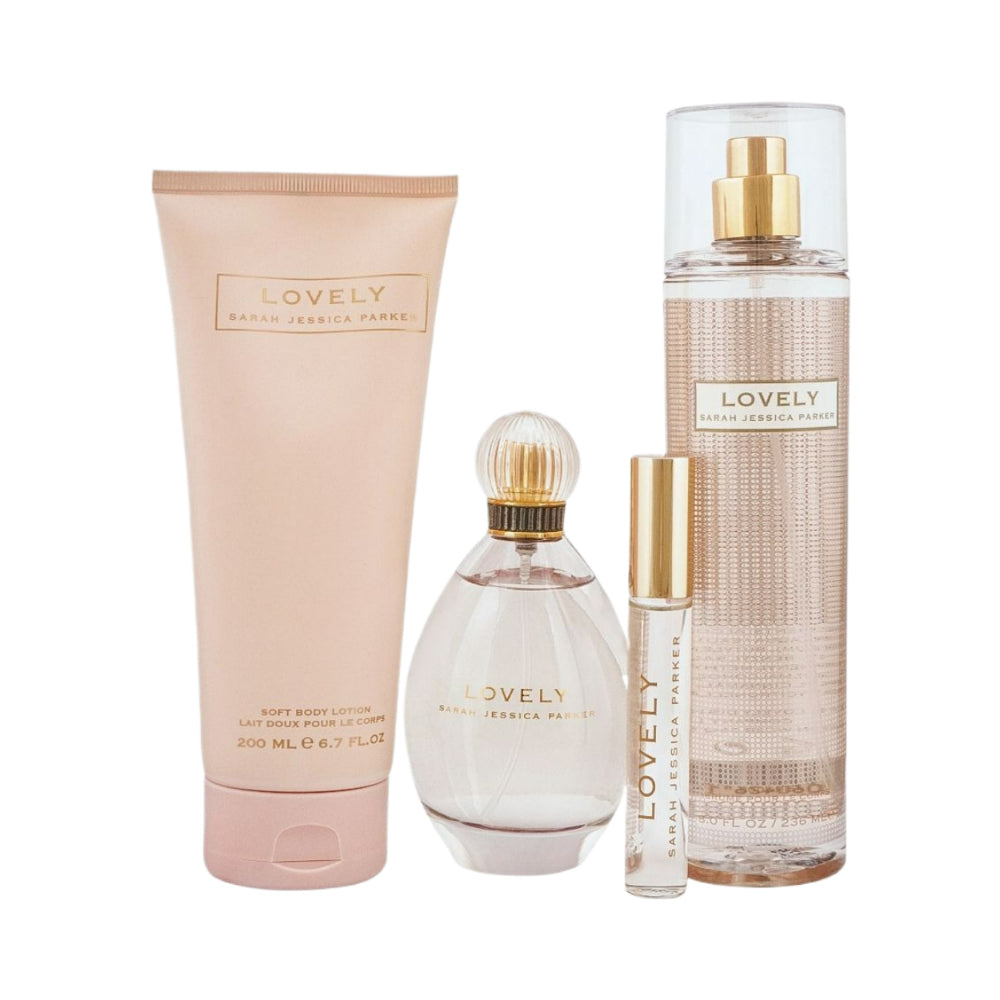 Lovely 4-Piece Eau de Parfum Gift Set - 100ml Each | Long-Lasting Fragrance for Women | Perfect for Daily Wear, Special Occasions & Gifting