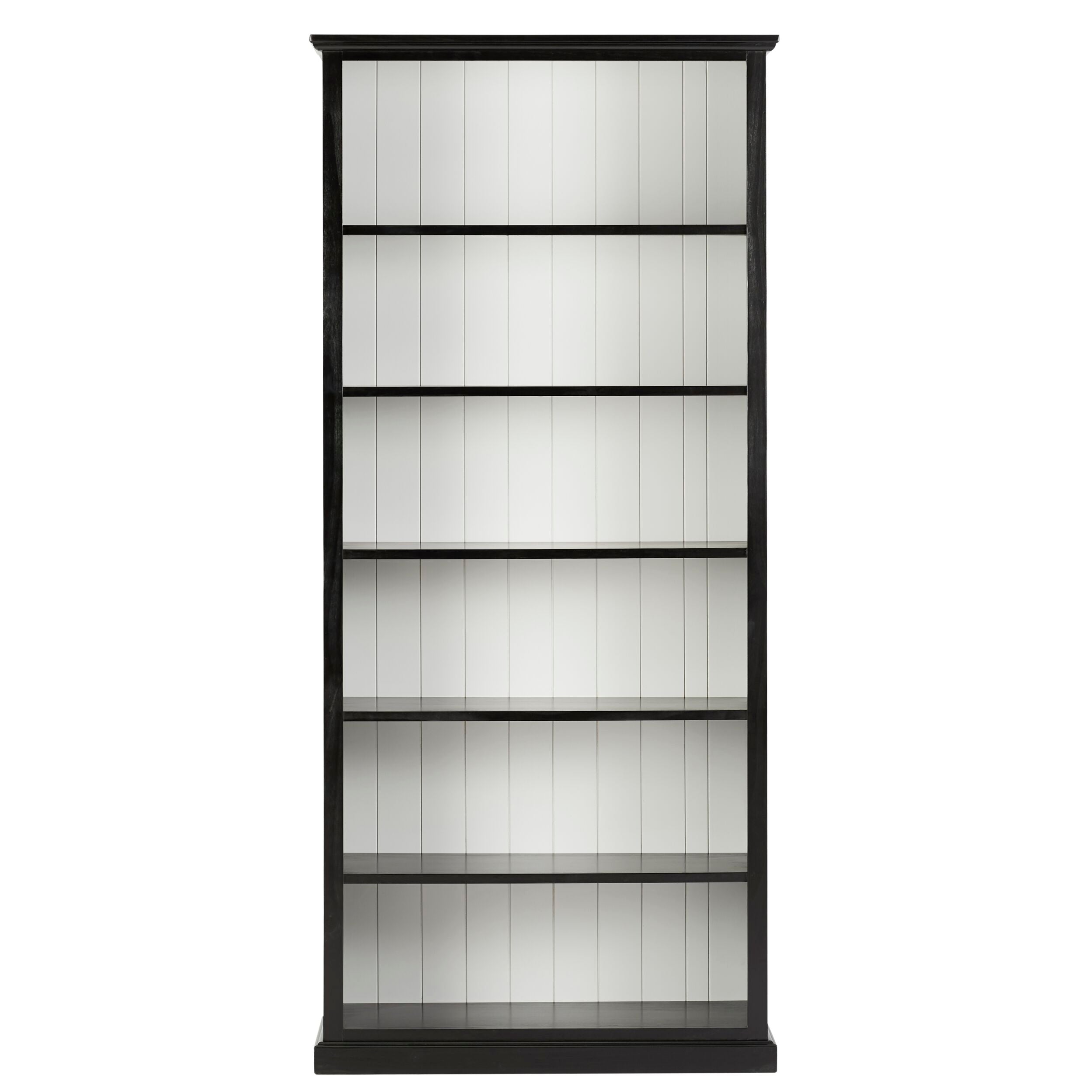 Armand Tall Bookcase 210 x 95cm Black - Modern Bookshelf for Living Room, Office & Bedroom Storage - Sturdy Wooden Shelving Unit with Adjustable Shelves