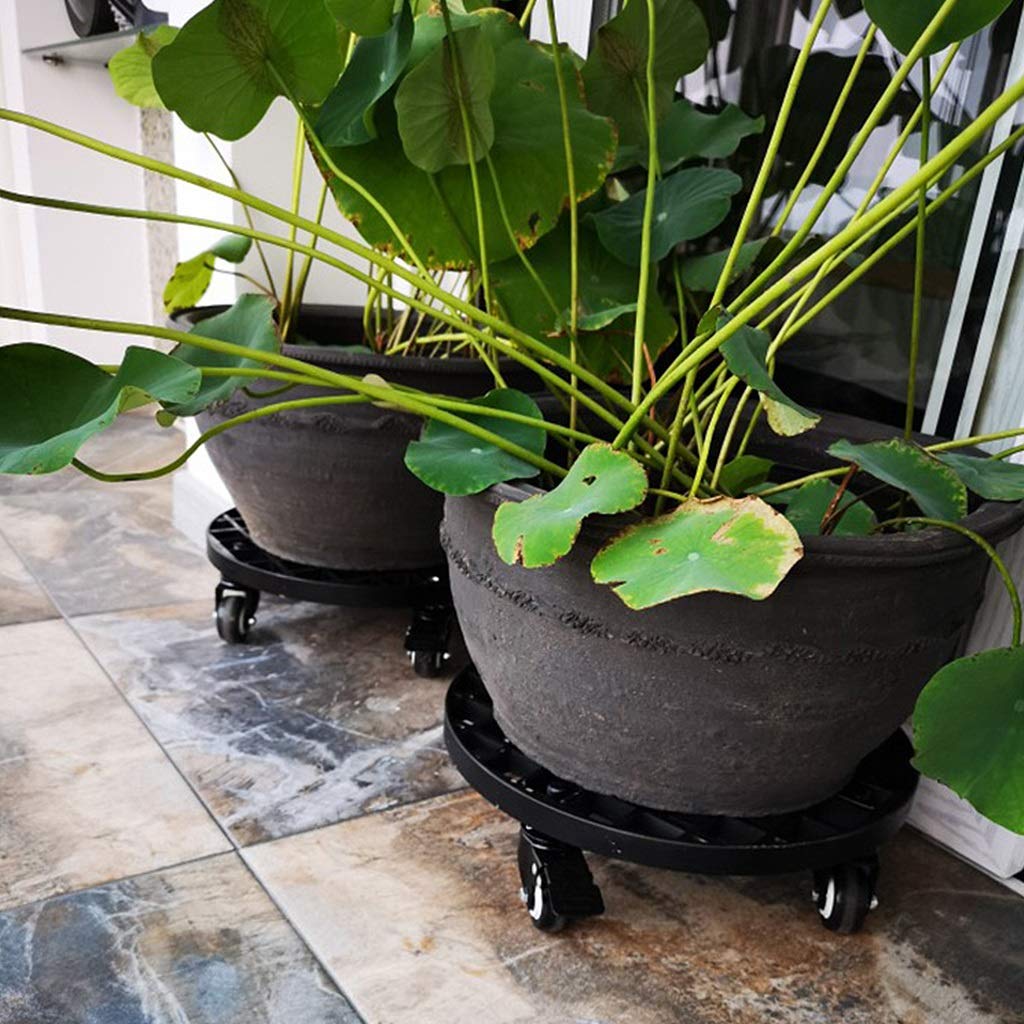 Heavy Duty FRP Plant Caddy with Industrial Grade PU Wheels - 23.2 Inch Round Plant Stand Dolly with Aluminum Edge for Moving Large Potted Plants - Perfect for Indoor/Outdoor Garden, Nursery, and Greenhouse Use