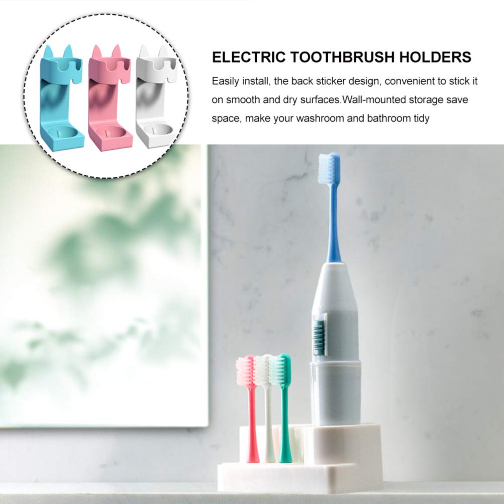 Electric Toothbrush Holder Wall Mount - 3pcs Bathroom Organizer for Home & Travel