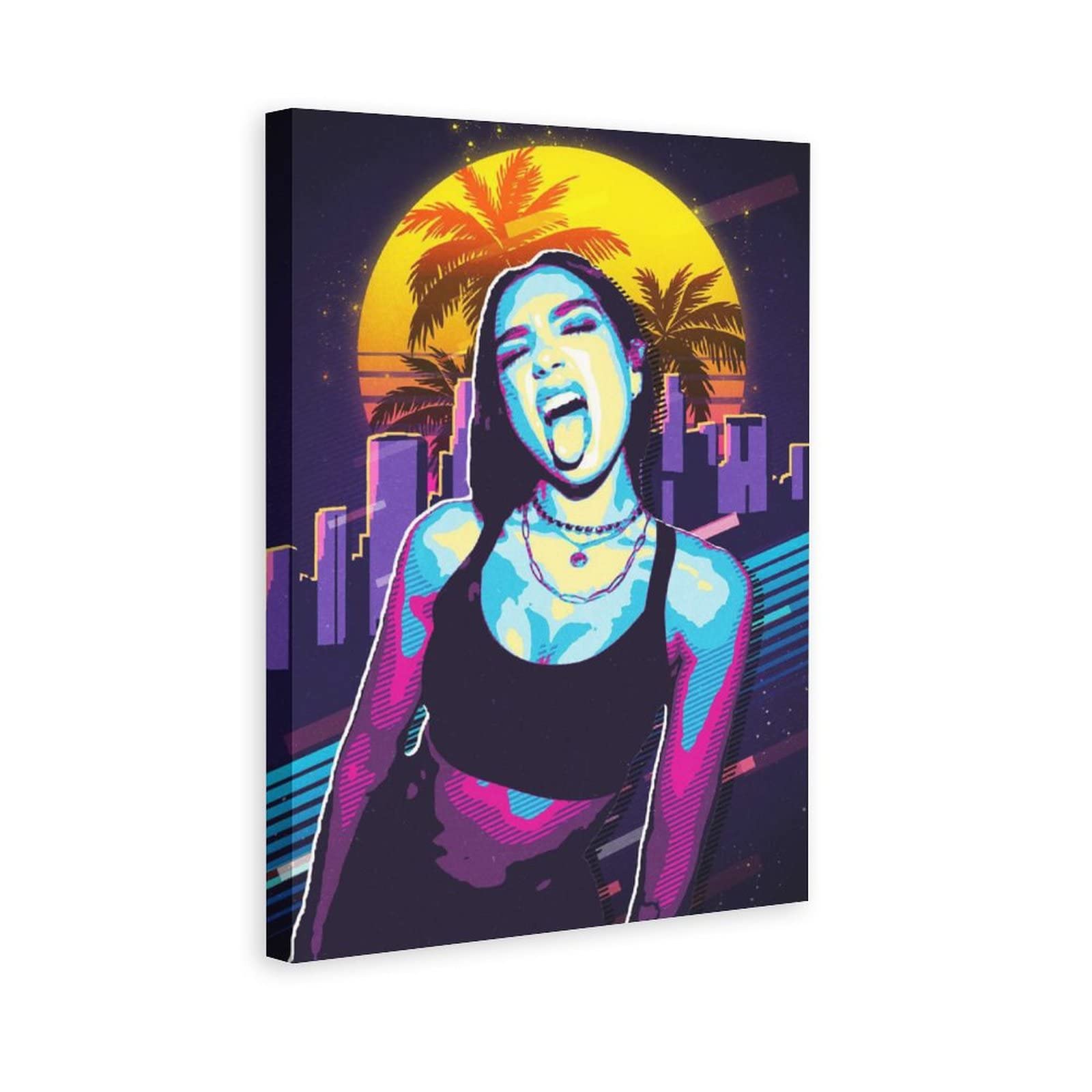 Dua Lipa Retro Canvas Poster - Vintage Music Wall Art for Bedroom, Living Room & Office Decor - 24x36 Inches (60x90cm) - Perfect Gift for Fans, Home & Sports Landscape Decoration