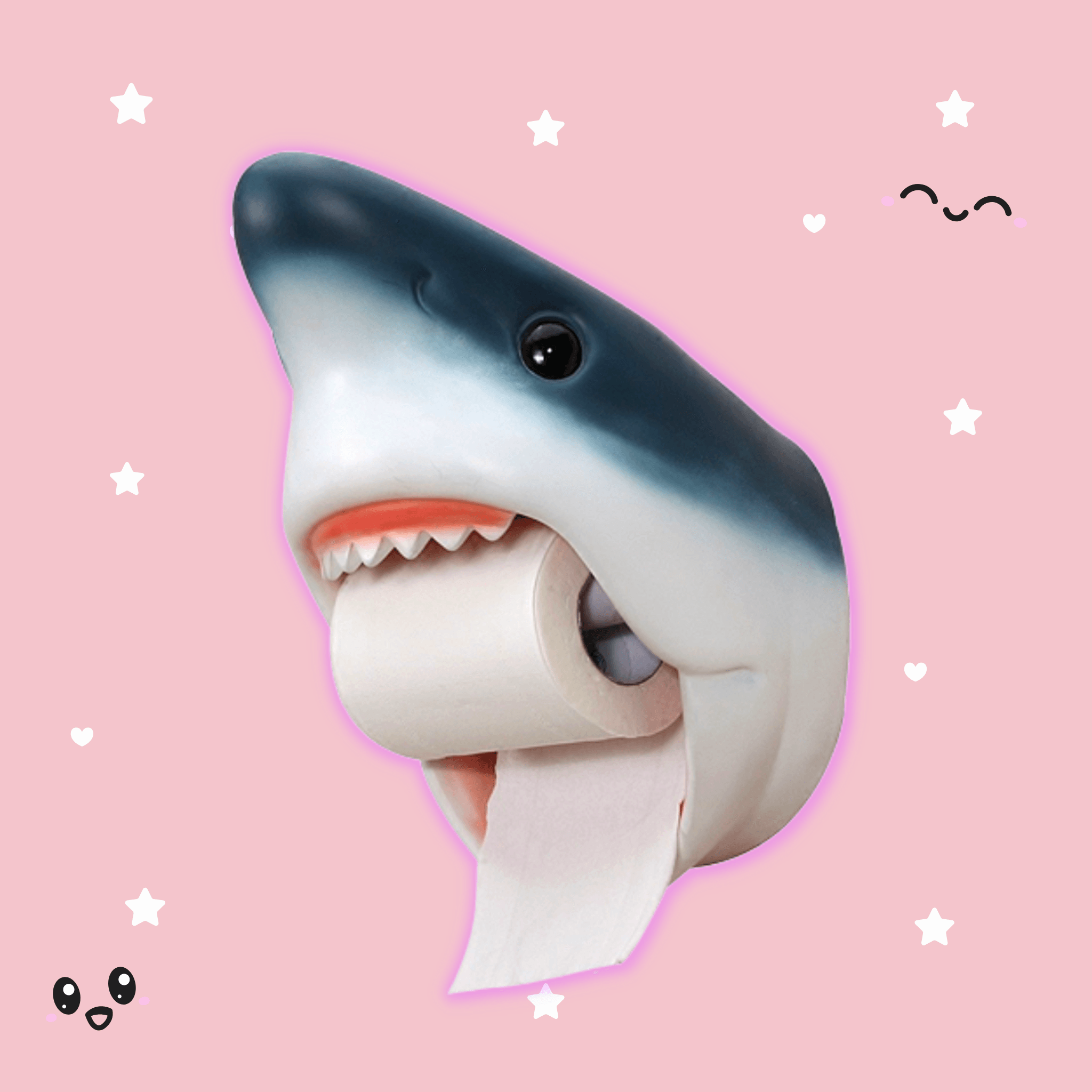 Cute Shark Tissue Box Cover - Adorable Cartoon Shark Design for Bathroom, Bedroom, or Car Tissue Storage | Kawaii Home Decor Accessory