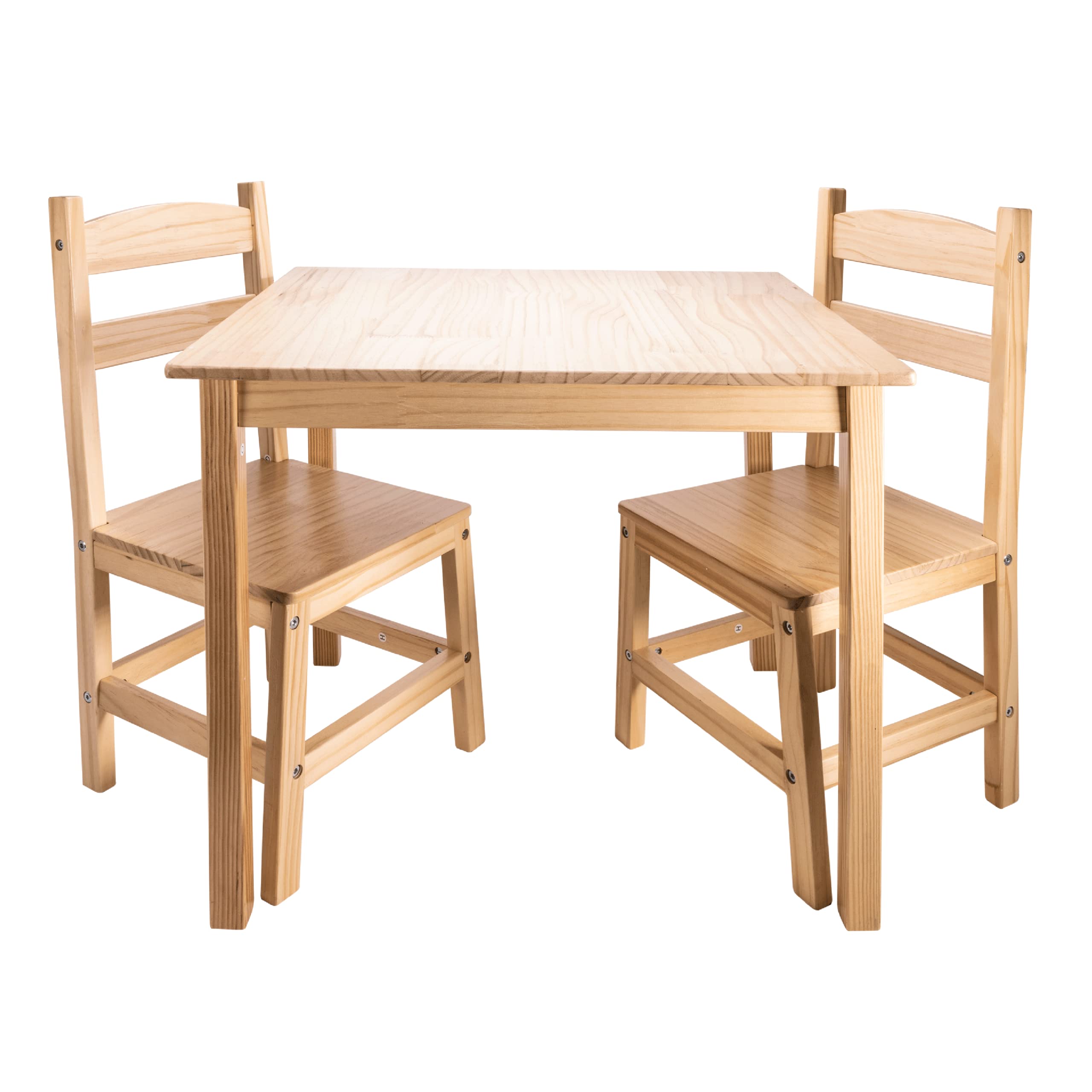 Rose Art Kids Solid Natural Wood Table and 2 Chair Set - Durable Children's Study & Play Furniture for Home, Classroom, Daycare - Perfect for Arts, Crafts, Snack Time & Learning Activities