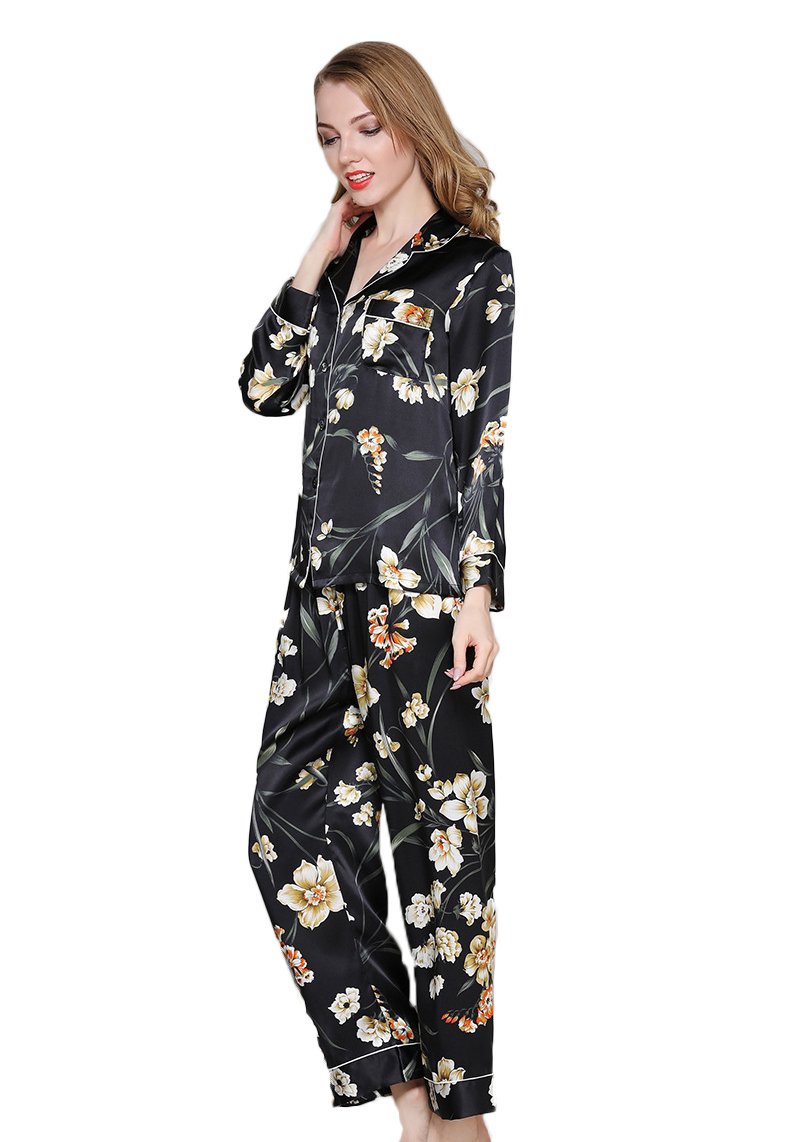 Premium Women's 100% Mulberry Silk Pajama Set - Soft & Breathable Sleepwear for Comfortable Nights - Perfect for Relaxation, Lounging & Luxury Bedtime
