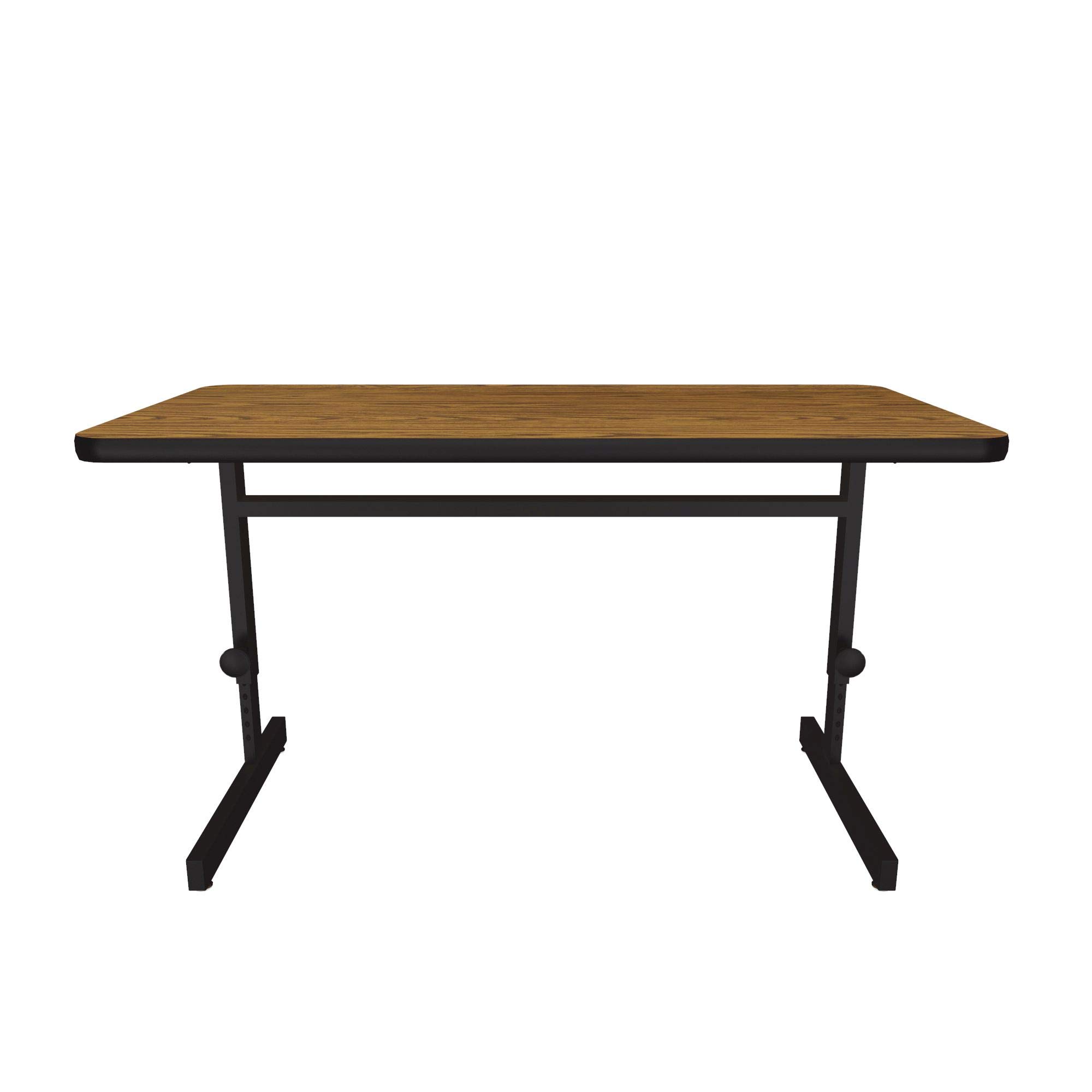 Correll 24x48 Inch Adjustable Height Training & Computer Desk with Medium Oak Melamine Top - Steel Frame Workstation for Office, Home & Gaming (CSA2448M-06) | Ergonomic Standing Desk for Work, Study & Online Classes
