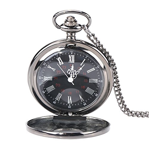 Vintage Pocket Watch with Chain - Classic Retro Quartz Pocket Watch & Necklace Pendant for Men & Women | Perfect for Steampunk Costumes, Weddings, and Antique Collectors