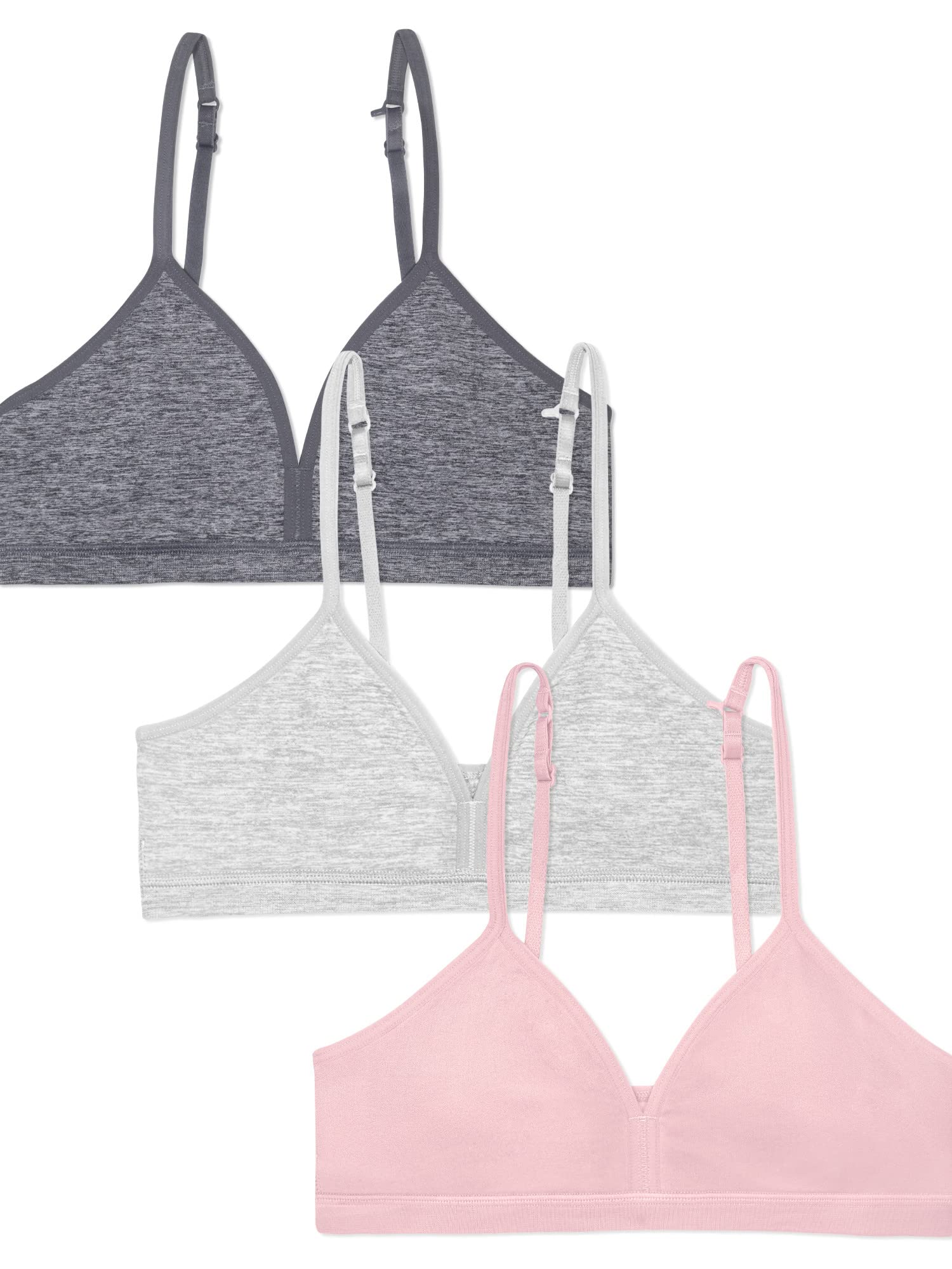 Fruit of the Loom Girls' Cotton Training Bras - Soft, Comfortable & Breathable for Active Kids - Perfect for Sports, Dance & Everyday Wear