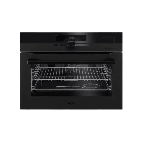 AEG 45cm SteamPro Compact Oven - Matte Black | Energy Efficient Countertop Oven for Baking, Roasting & Reheating | Perfect for Small Kitchens & Apartments