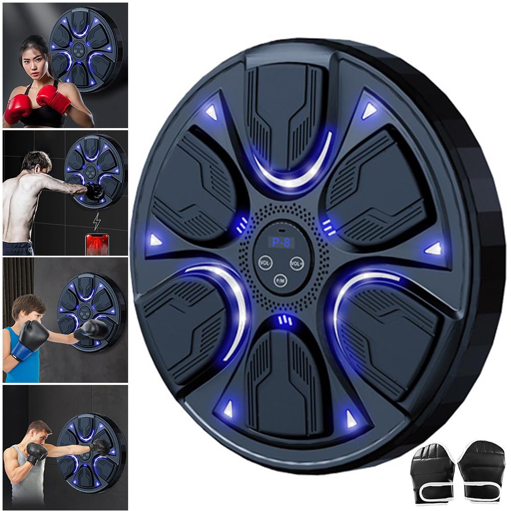 ENCOMAG Bluetooth Boxing Machine with Gloves - Smart Electronic Punching Bag for Home Gym, Wall Mountable Music Boxing Trainer - Perfect for Fitness, Stress Relief & Boxing Training at Home