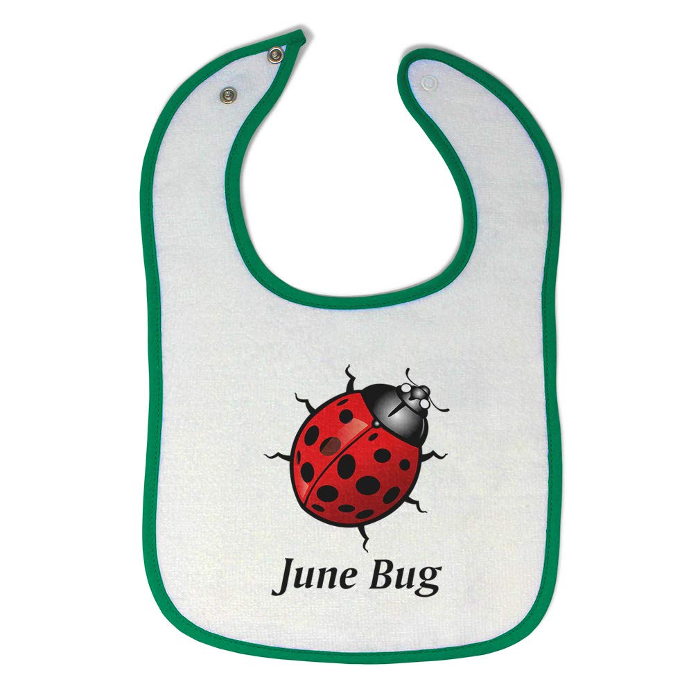Soft Cotton Baby Bibs & Burp Cloths Set - Ladybug & June Bug Design for Toddler Boys & Girls (White & Green) - Perfect for Feeding Time & Messy Play