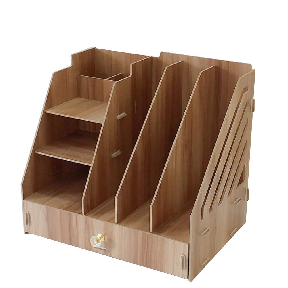 Velaurs Wooden File Organizer Holder - Waterproof Magazine & Book Stand for Desk Storage - Perfect for Home, Office & School Organization - Keep Your Space Clean & Tidy with This Stylish Storage Box